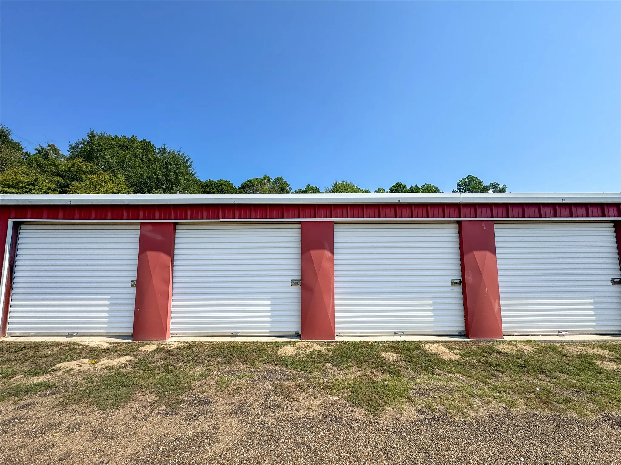 View of detached garage