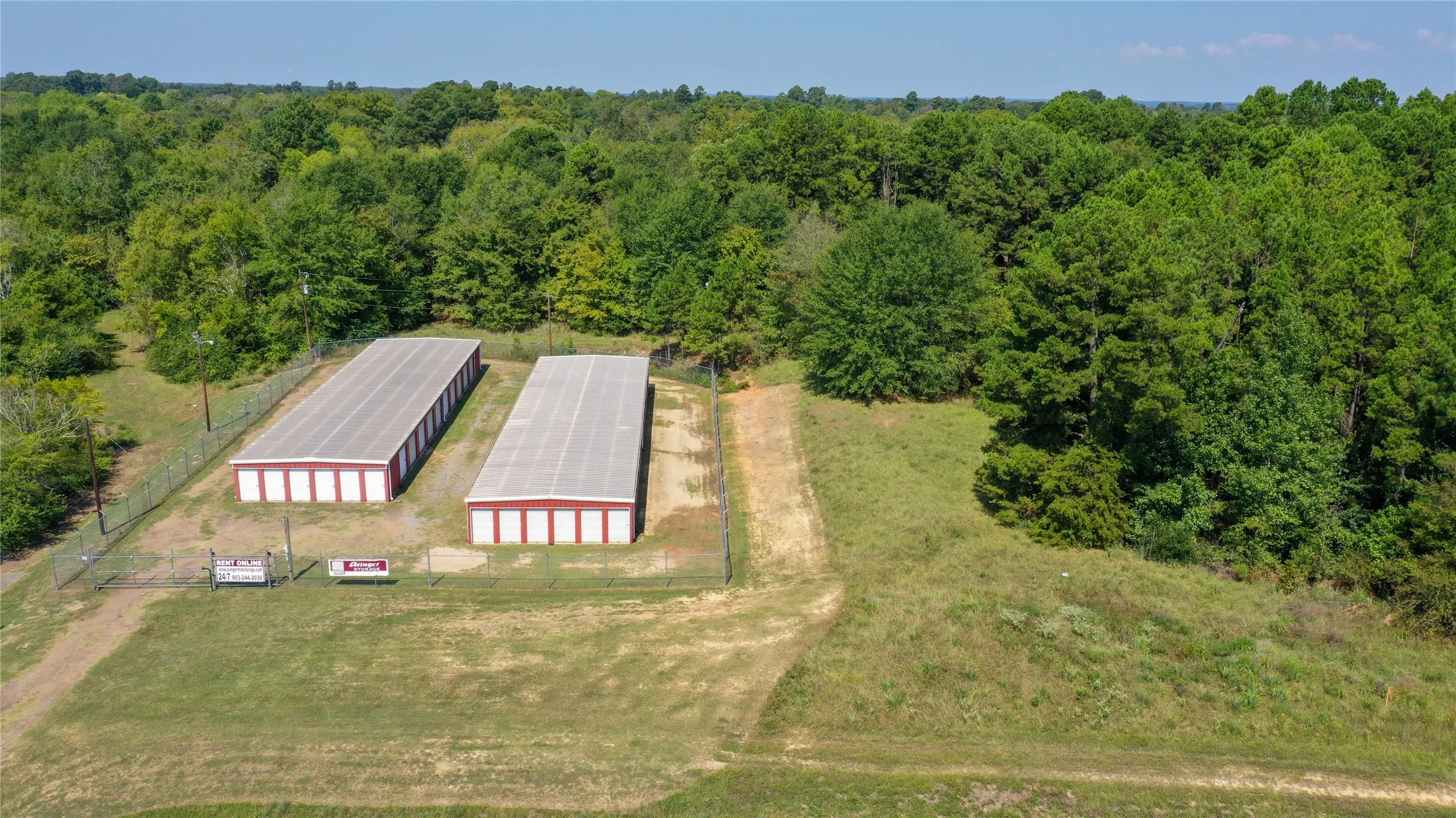 Bird's eye view of a heavily wooded area