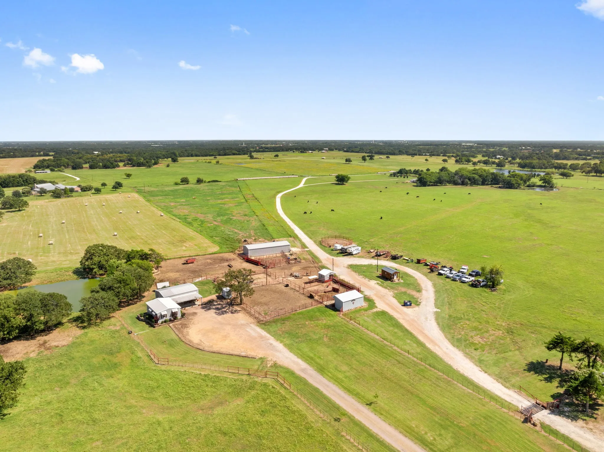 Aerial view of sparsely populated area