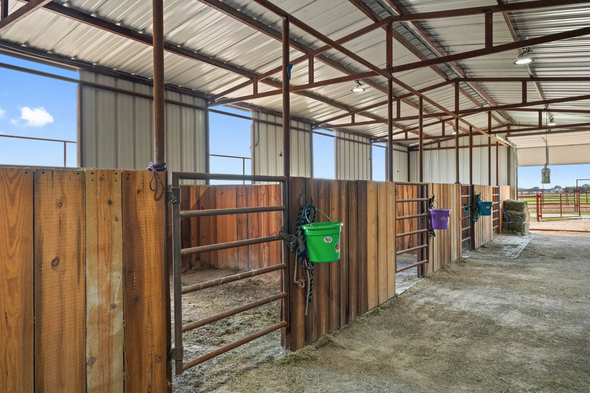 View of horse barn