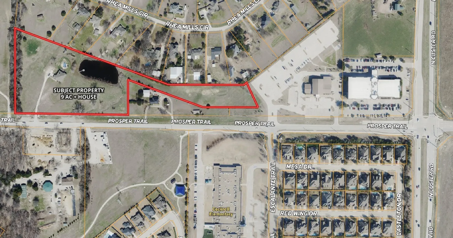 Map / location with property parcel outlined