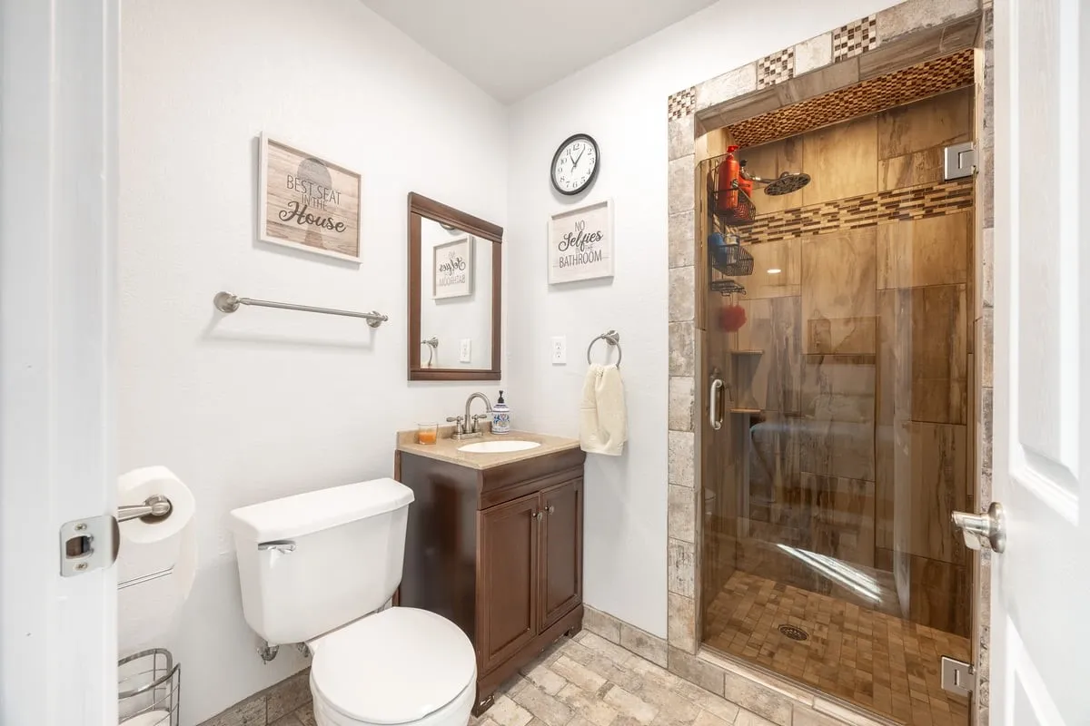 Guest house ensuite guest bathroom.