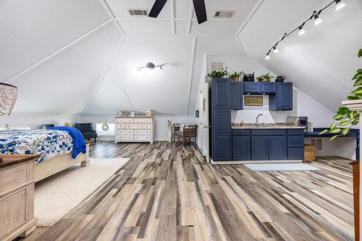Over the garage kitchenette.