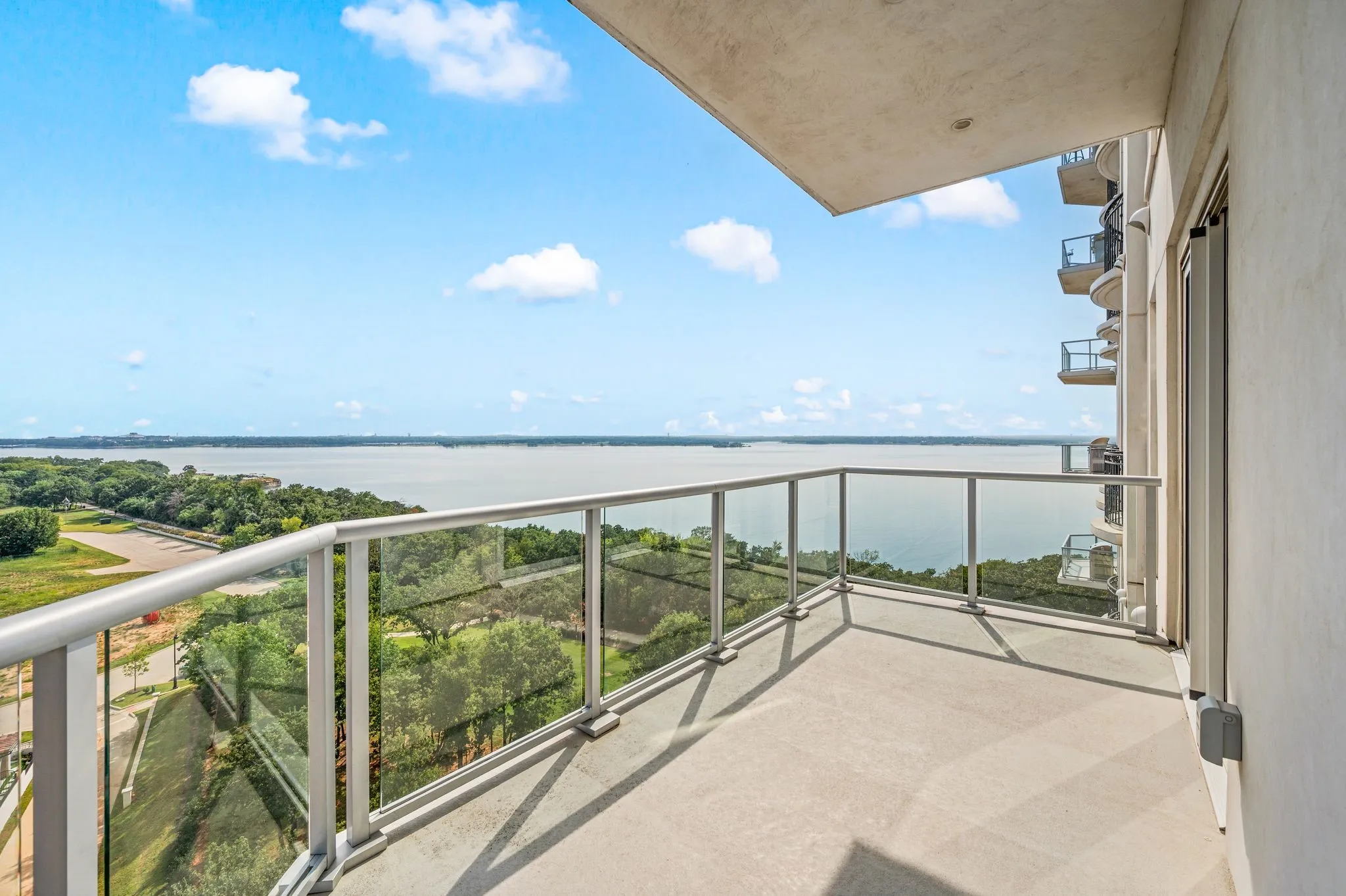 Balcony with a water view