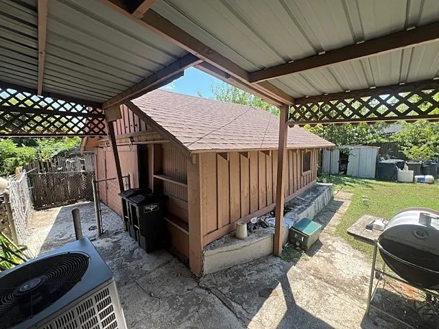 Fenced backyard