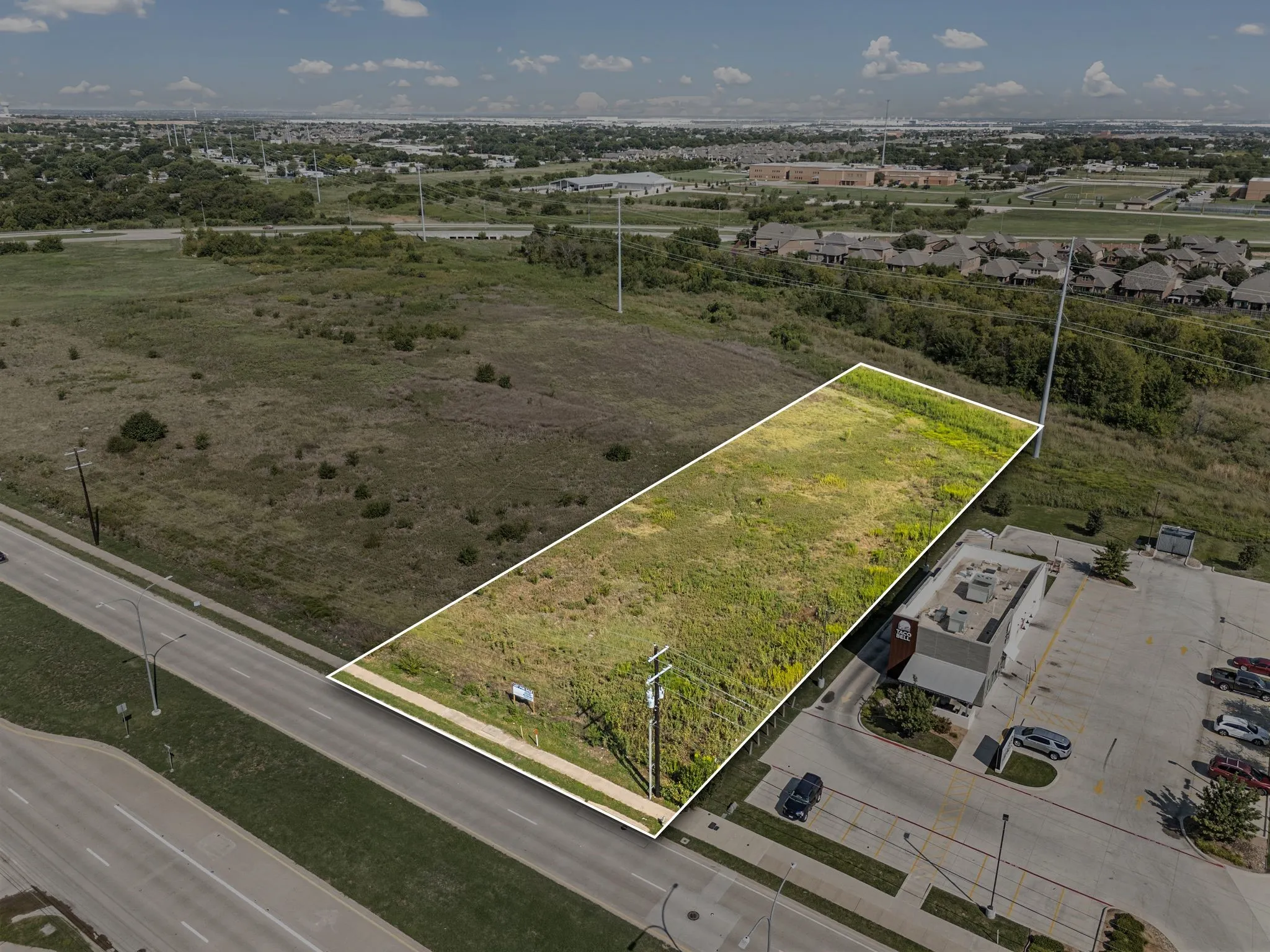 Aerial view of property's location featuring property boundaries highlighted