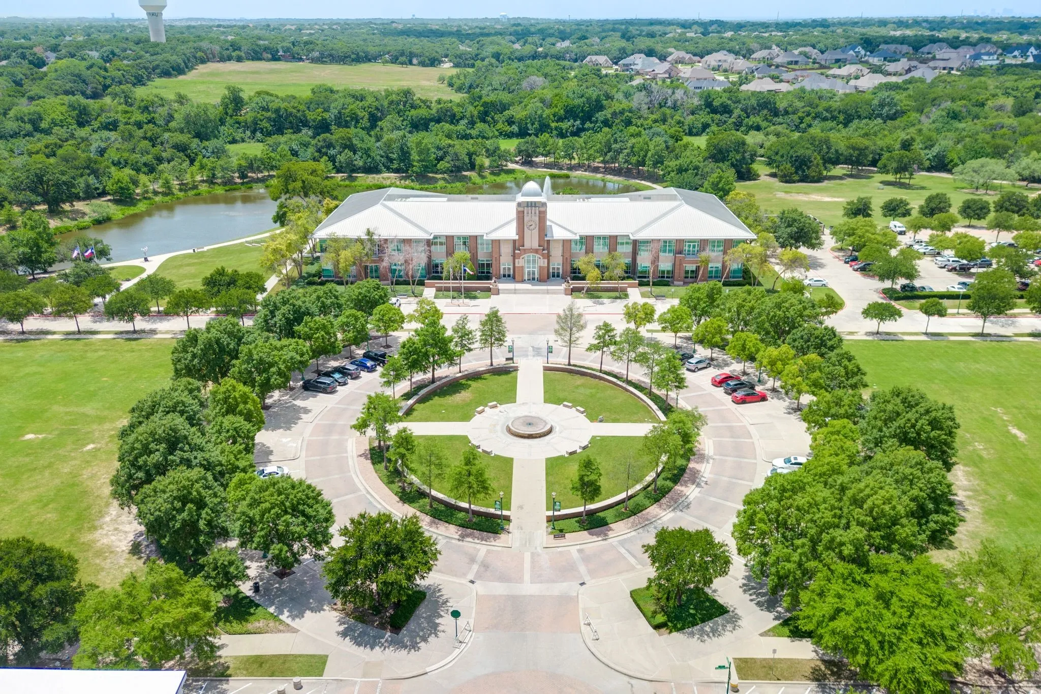 Drone / aerial view of a large body of water