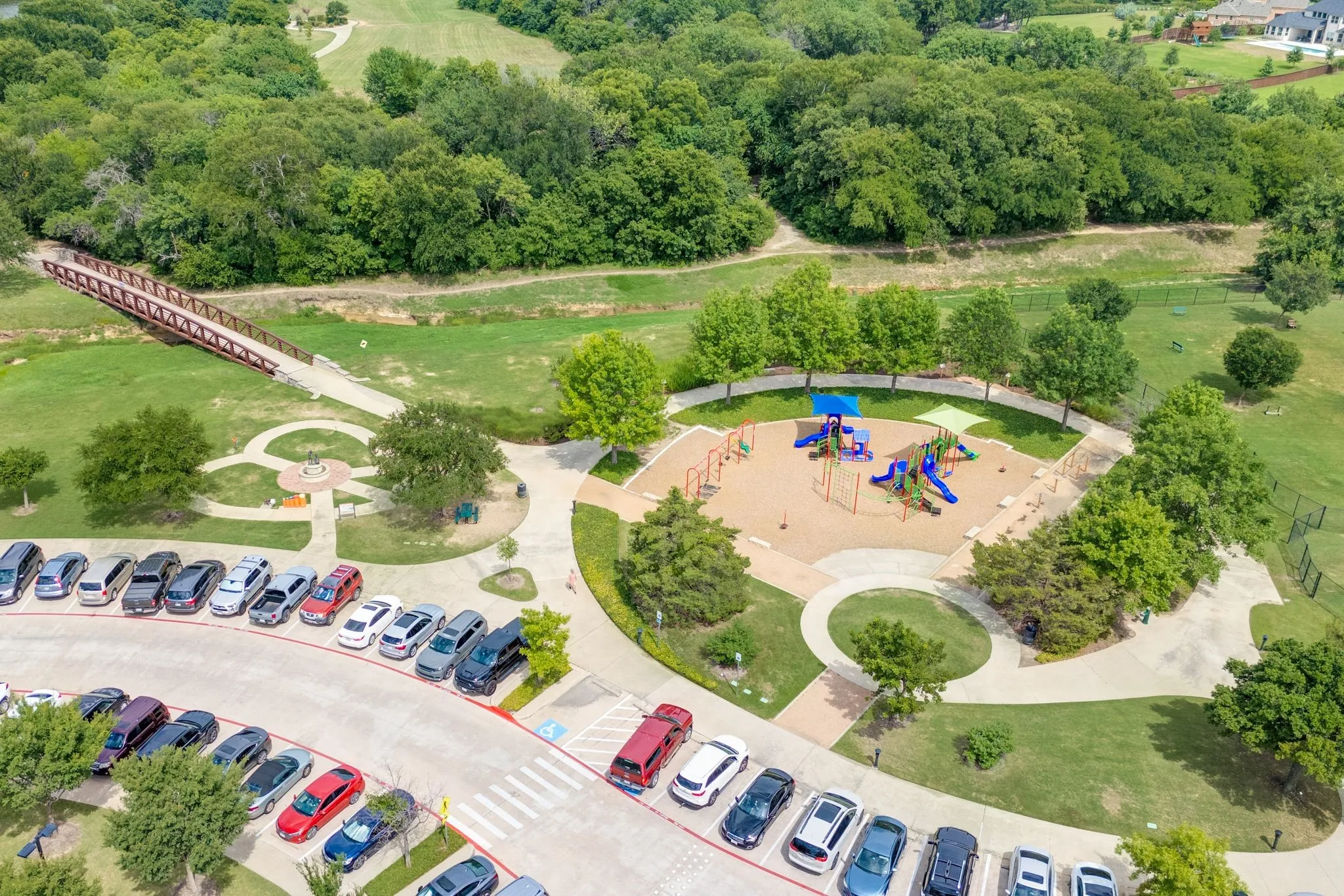 Aerial view of a park