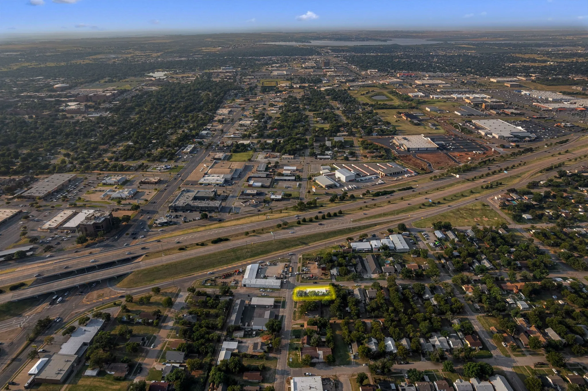 Aerial view of property's location