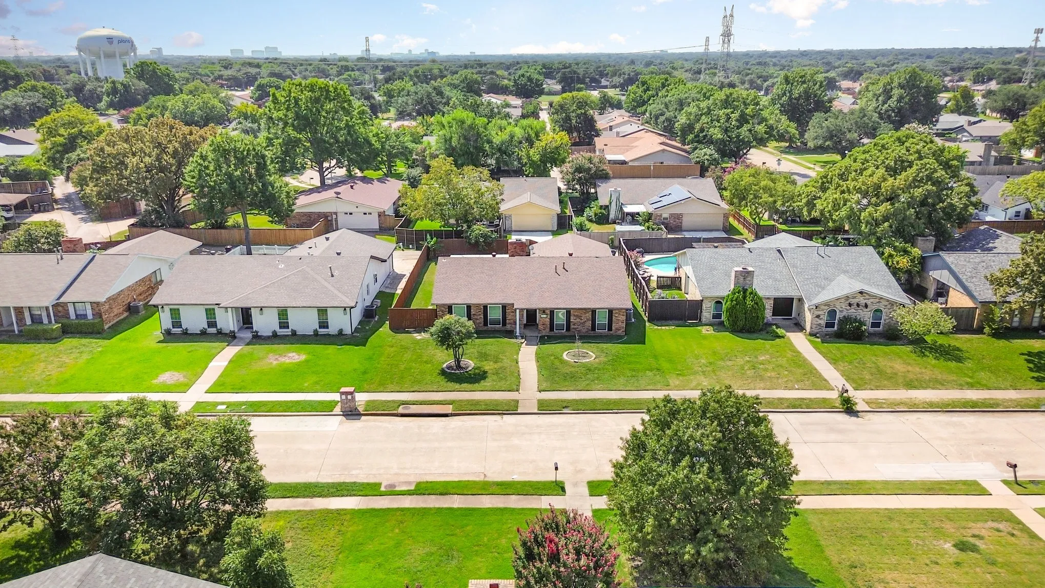 Aerial view of residential area