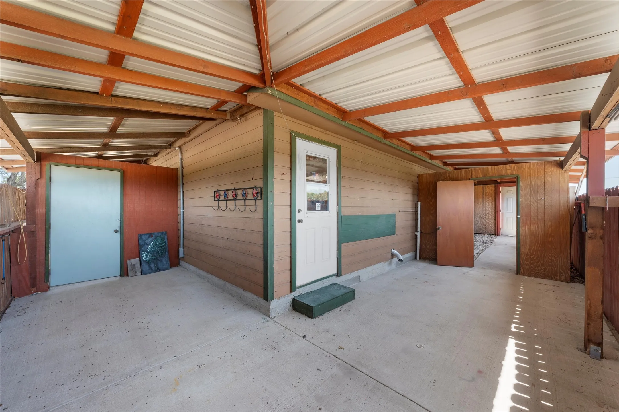 View of horse barn