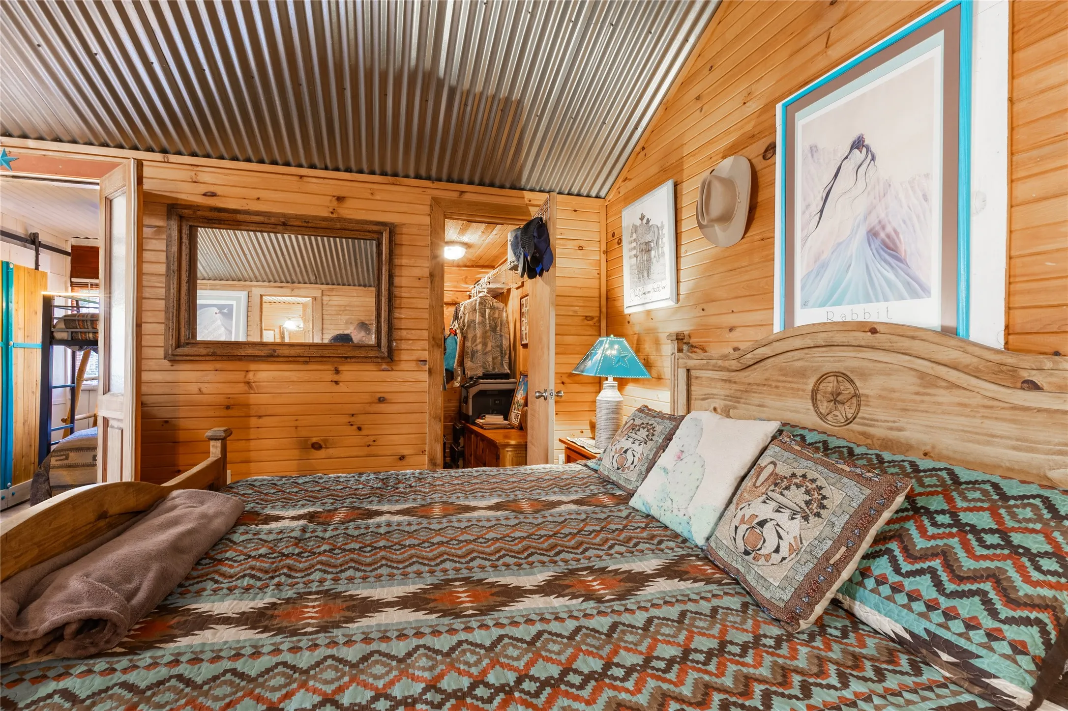 Bedroom and bunkroom view.
