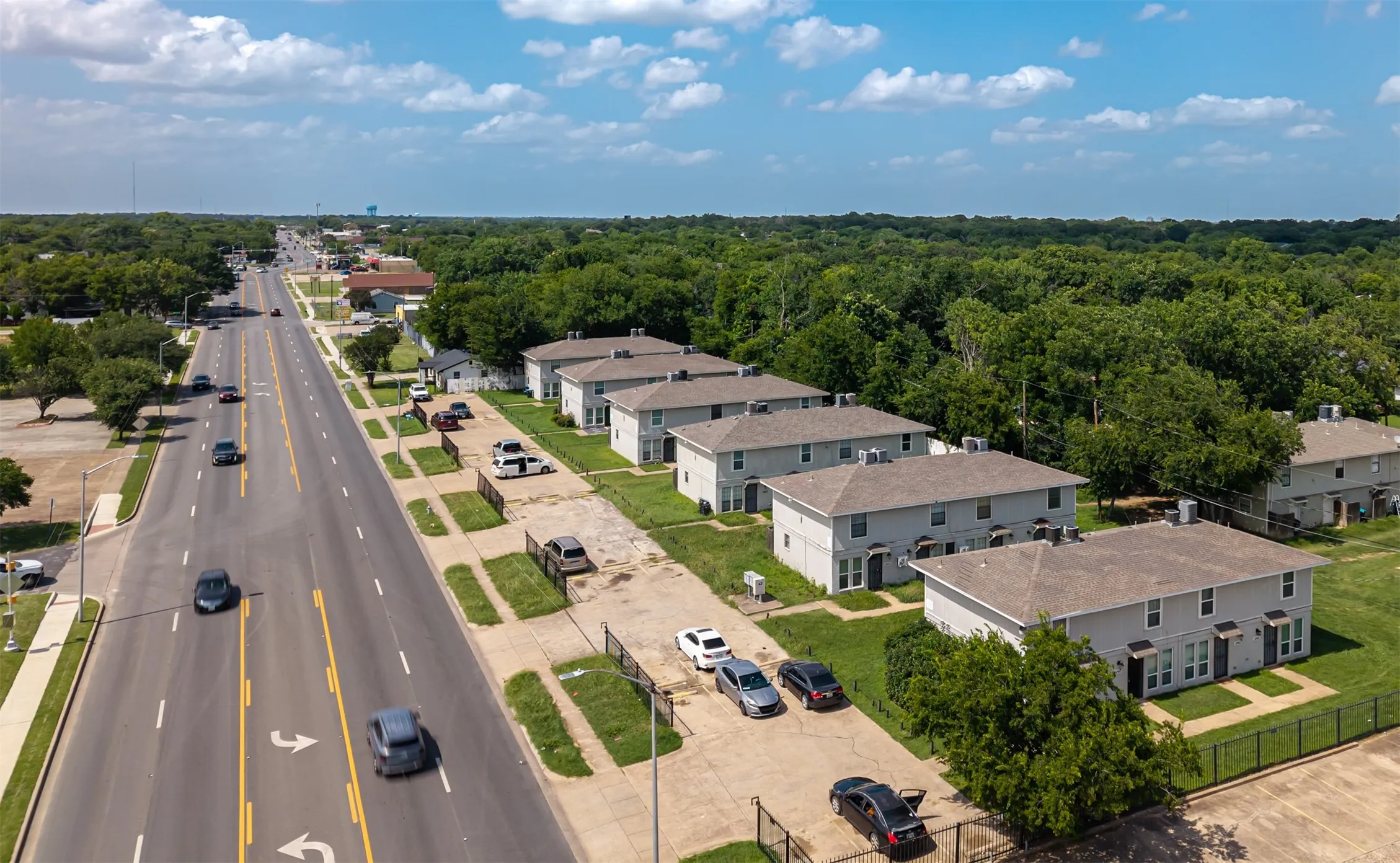 Aerial view of residential area