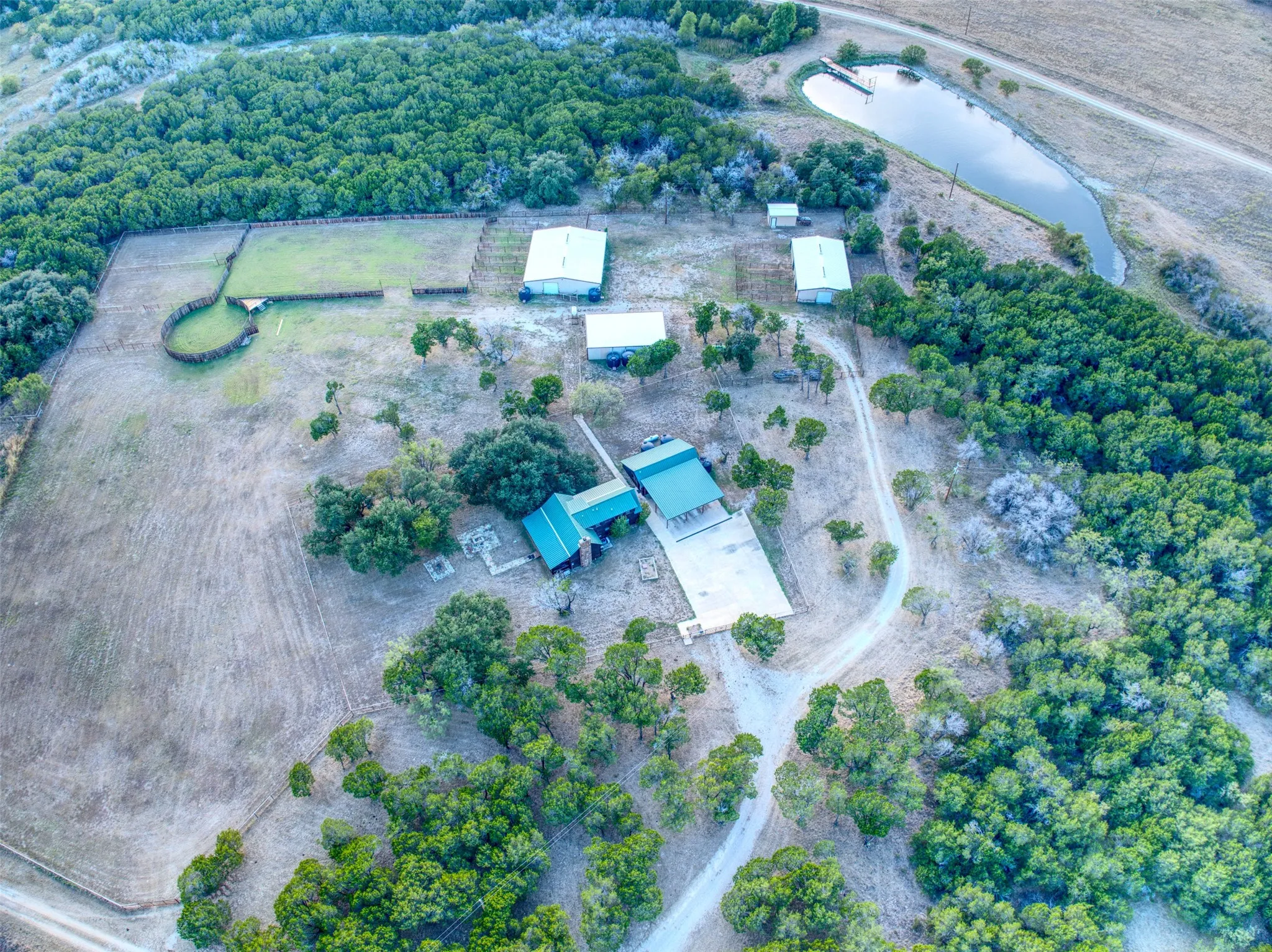 Aerial view of property and surrounding area with rural landscape