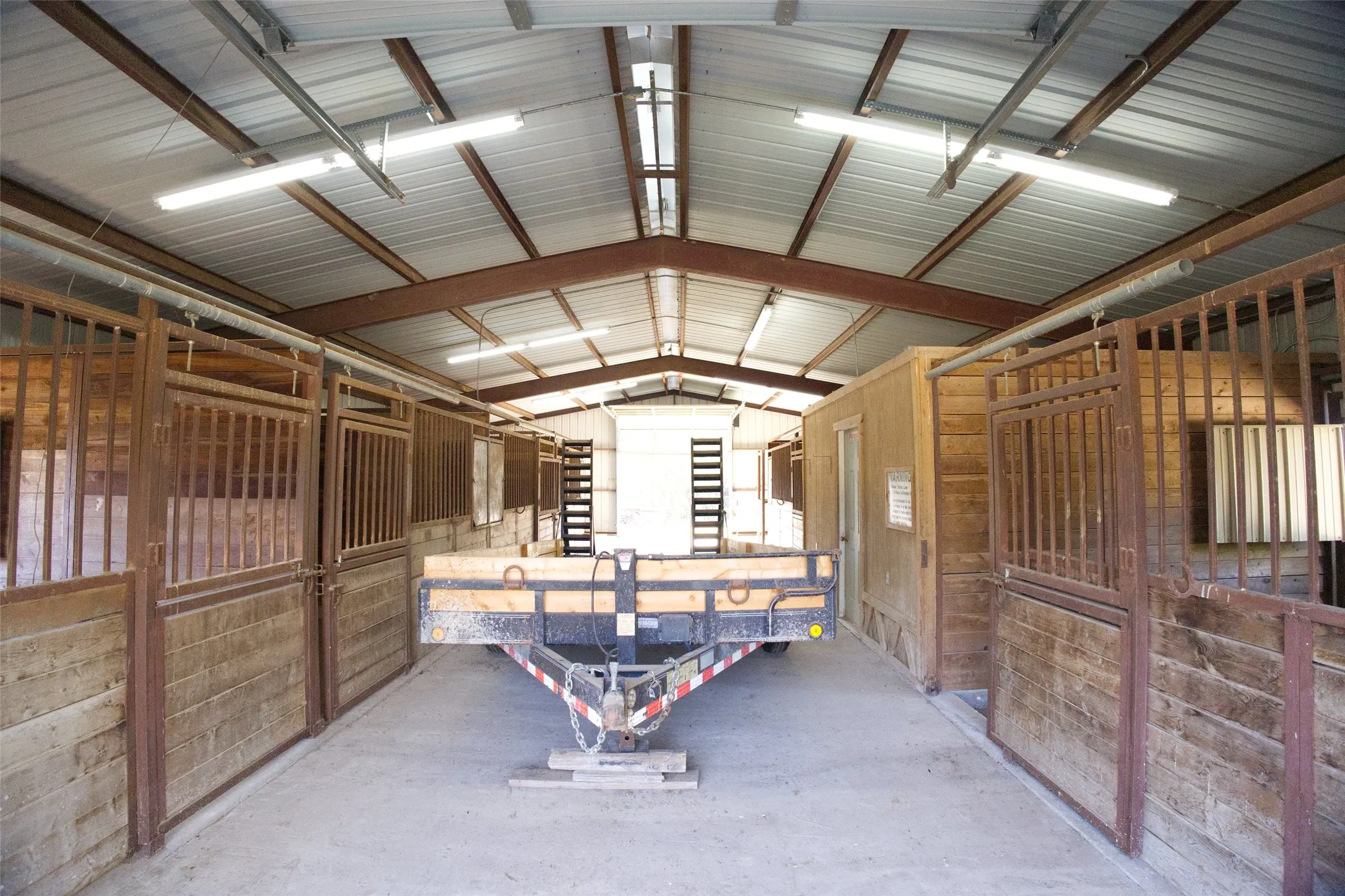 View of horse barn