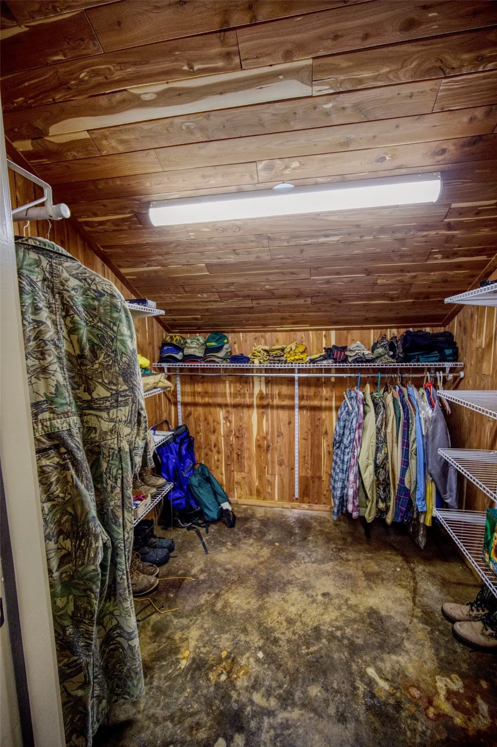Spacious closet with vaulted ceiling
