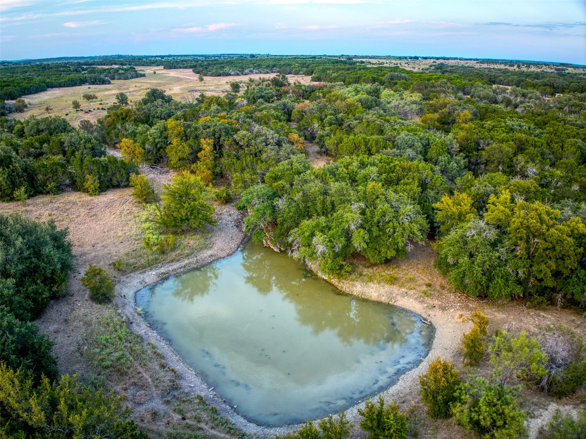 Drone / aerial view of a large body of water