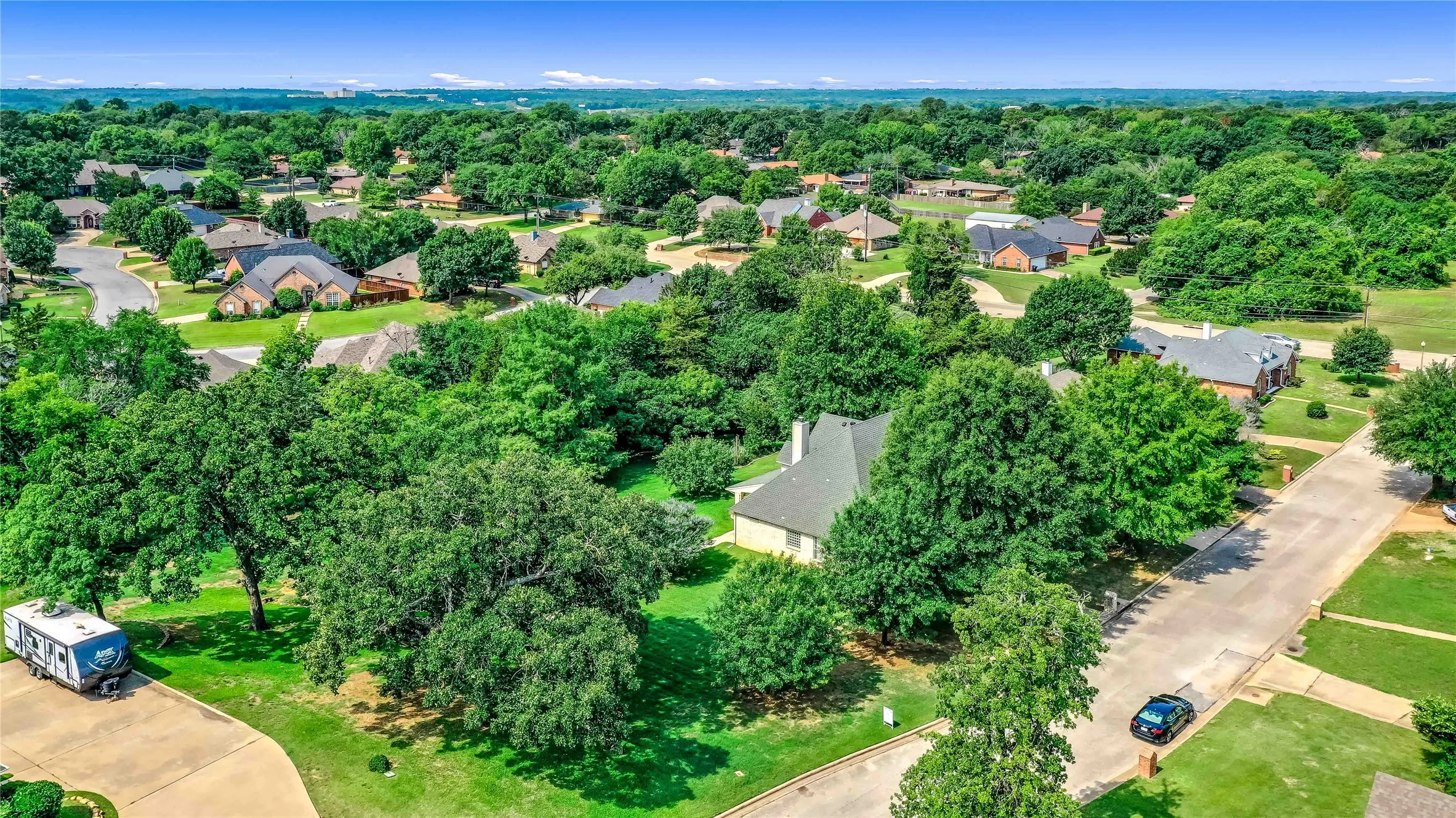 Aerial view of residential area