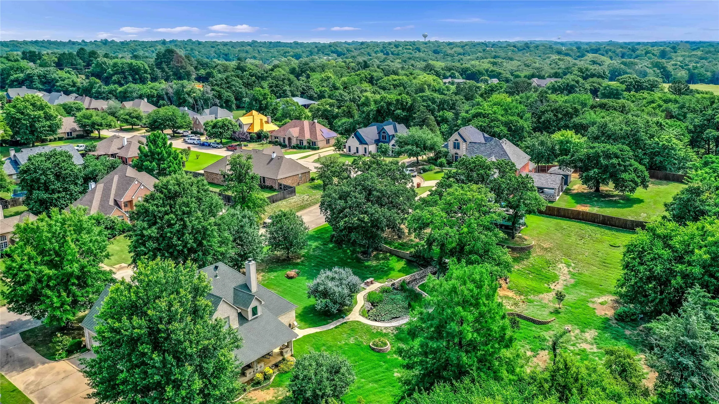 Aerial view of residential area