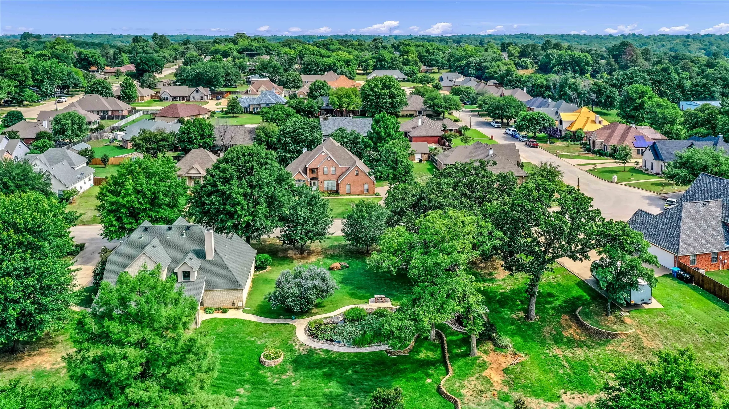 Aerial view of residential area