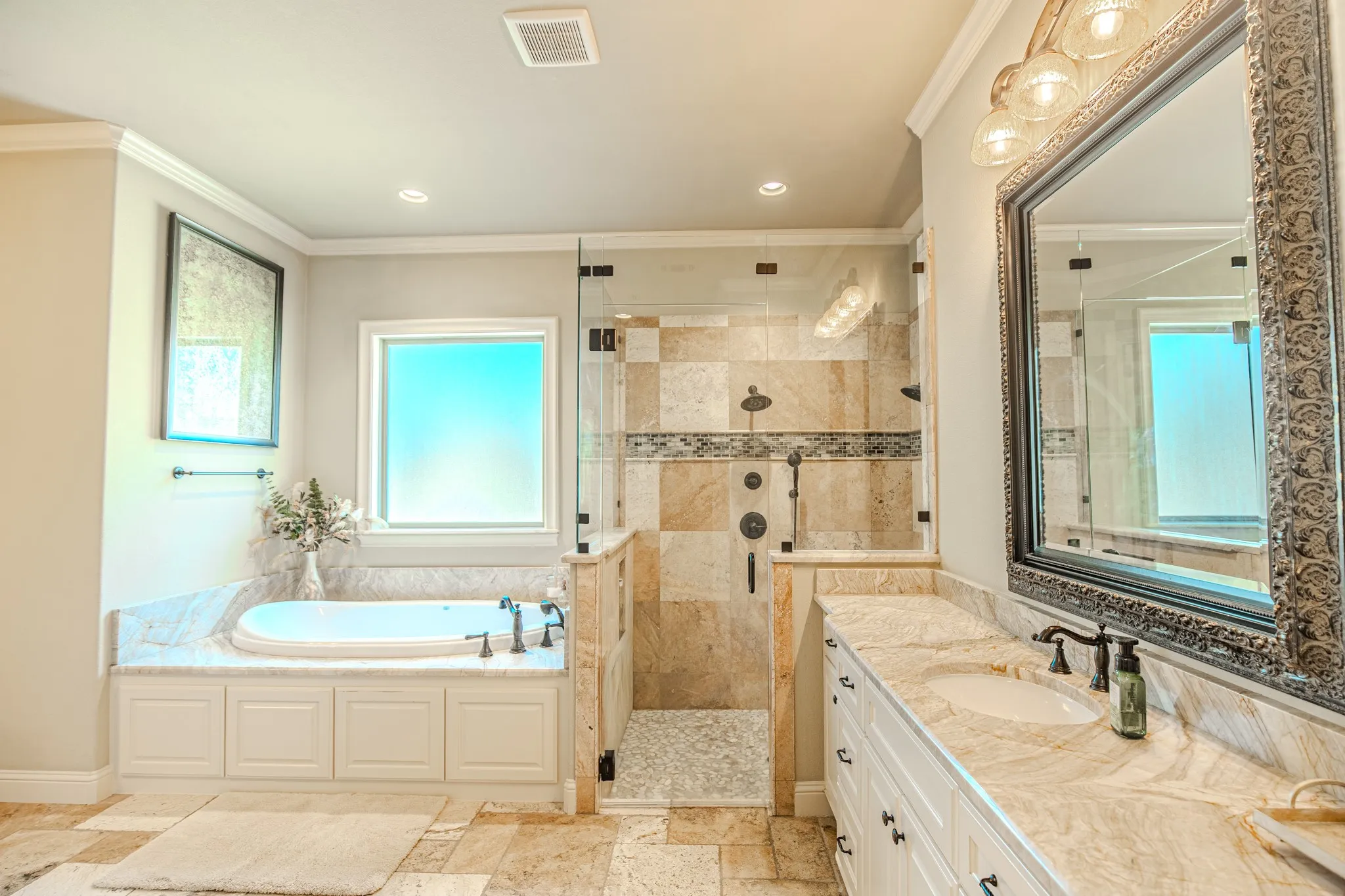 With jetted deep tub