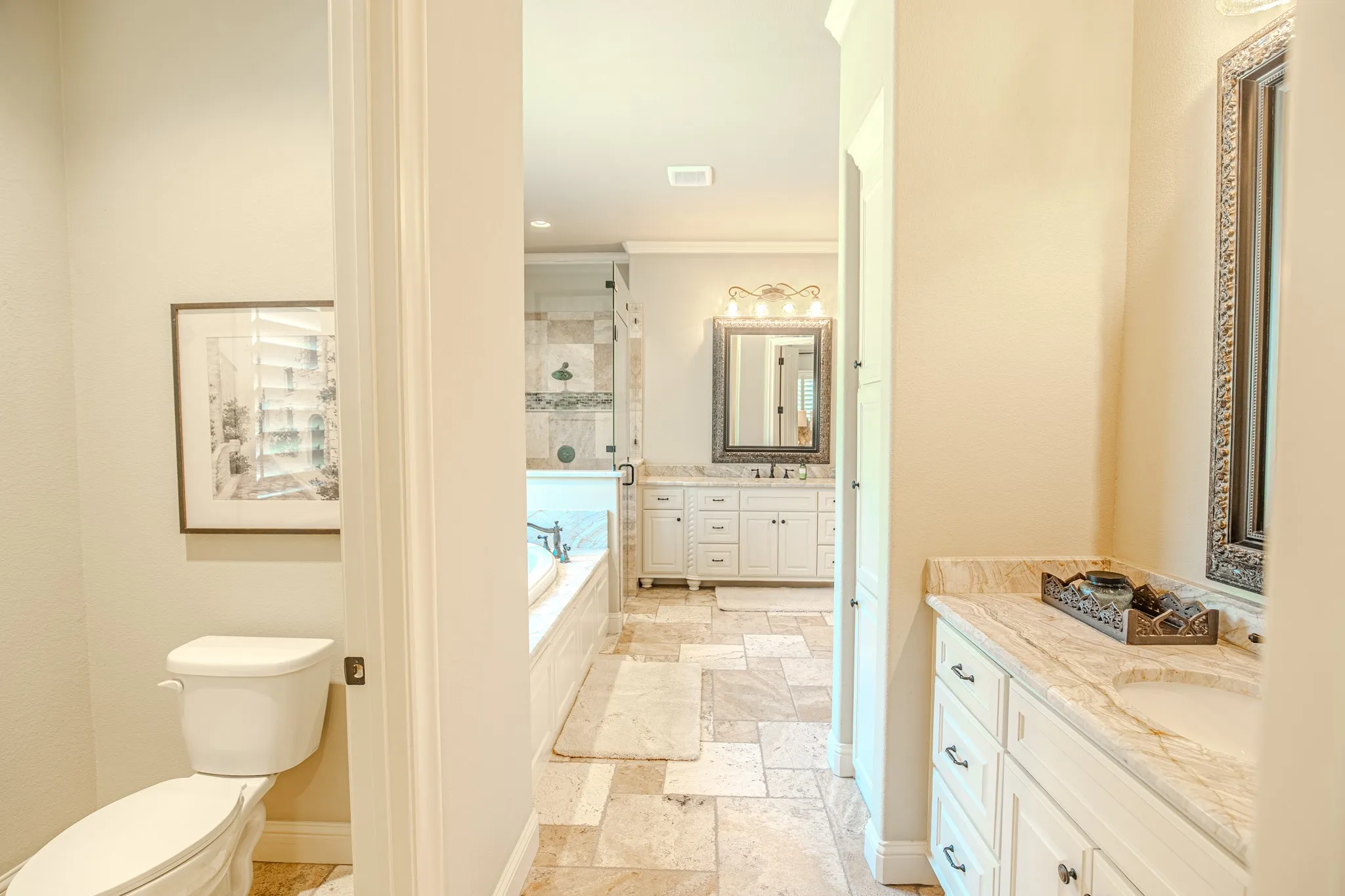 Primary bathroom, separate toilet room