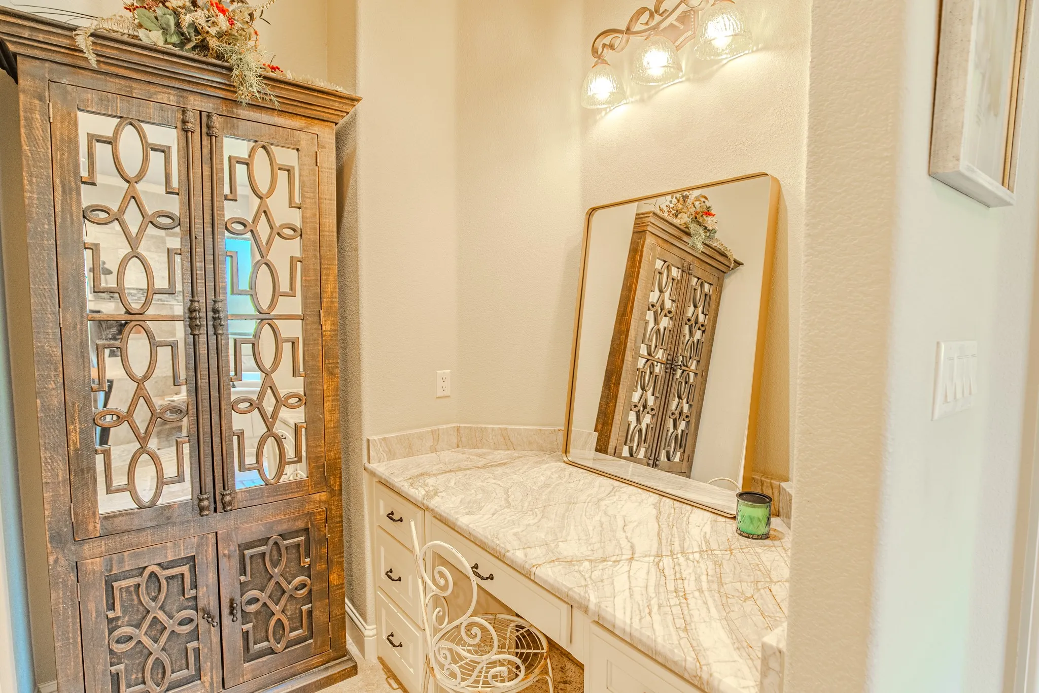 Primary bathroom vanity area