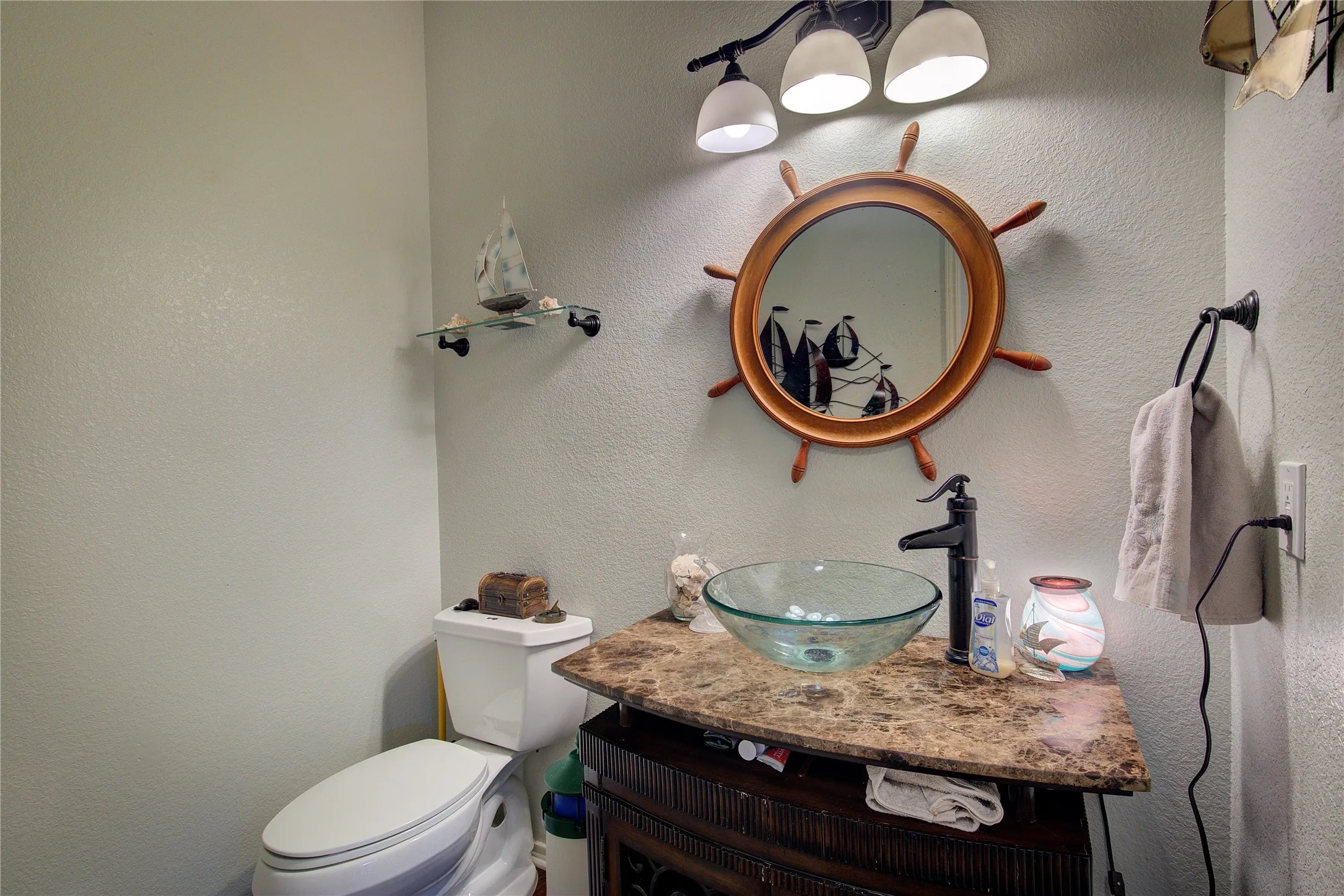Bathroom with vanity and toilet