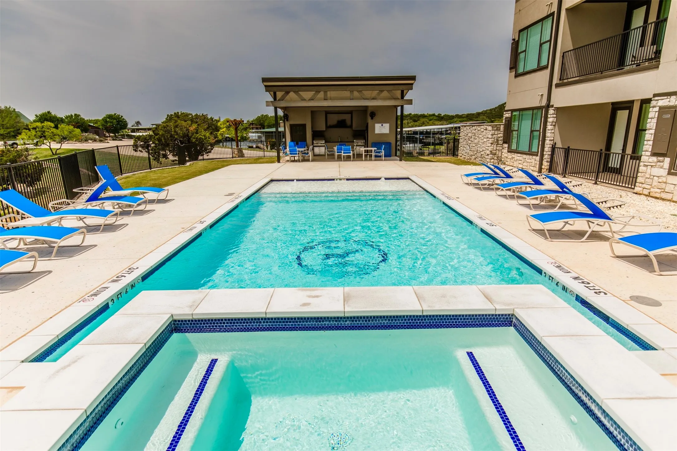 Sparkling Pool and Hot Tub