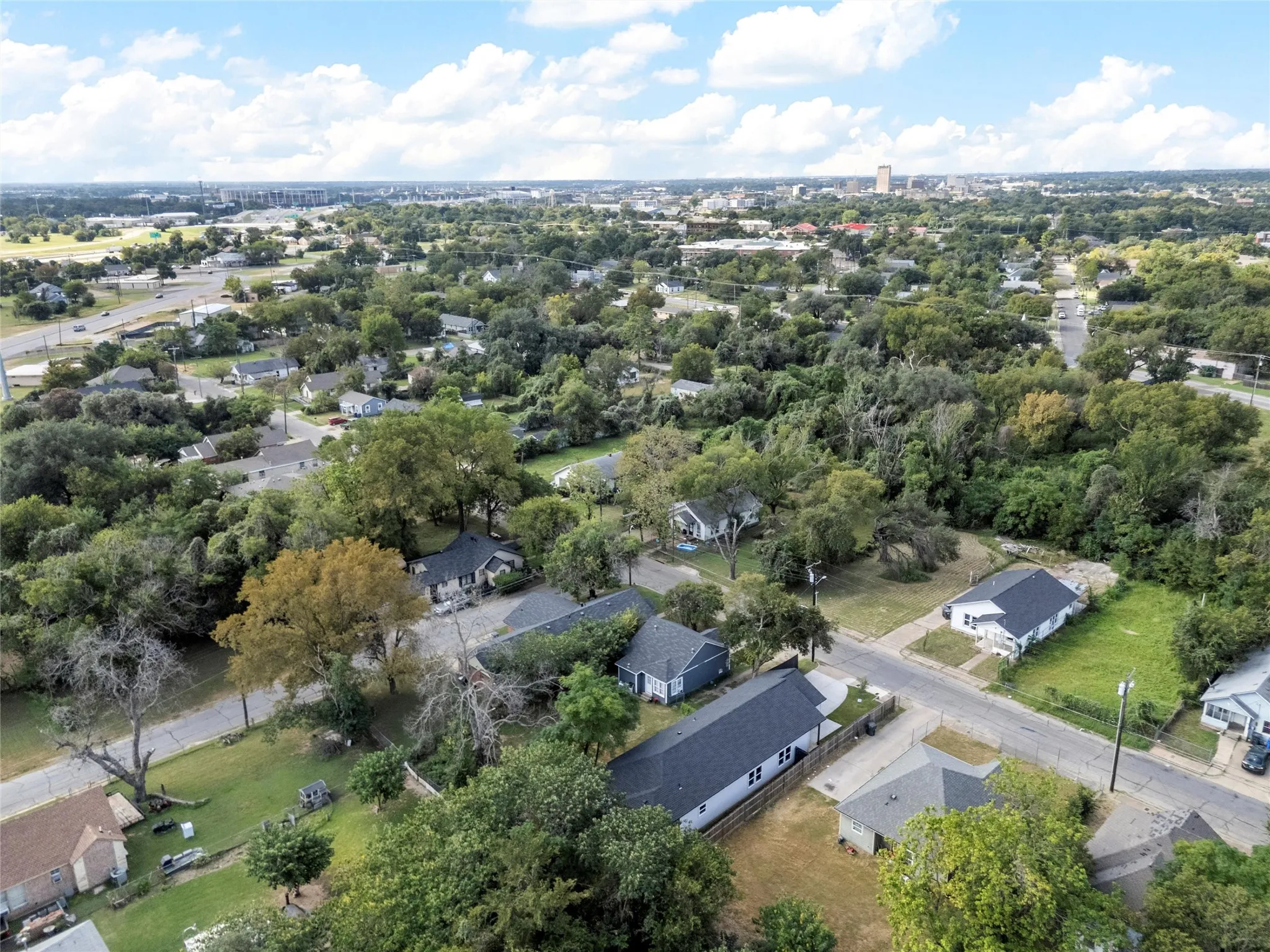 Aerial view of residential area, close to Baylor and much more!