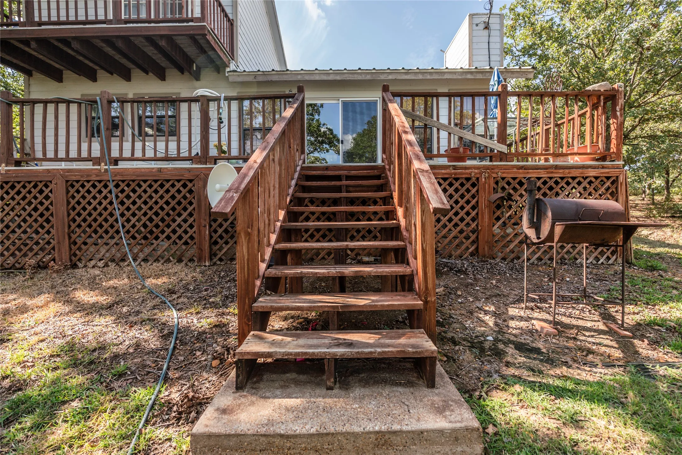 Wooden terrace with stairway