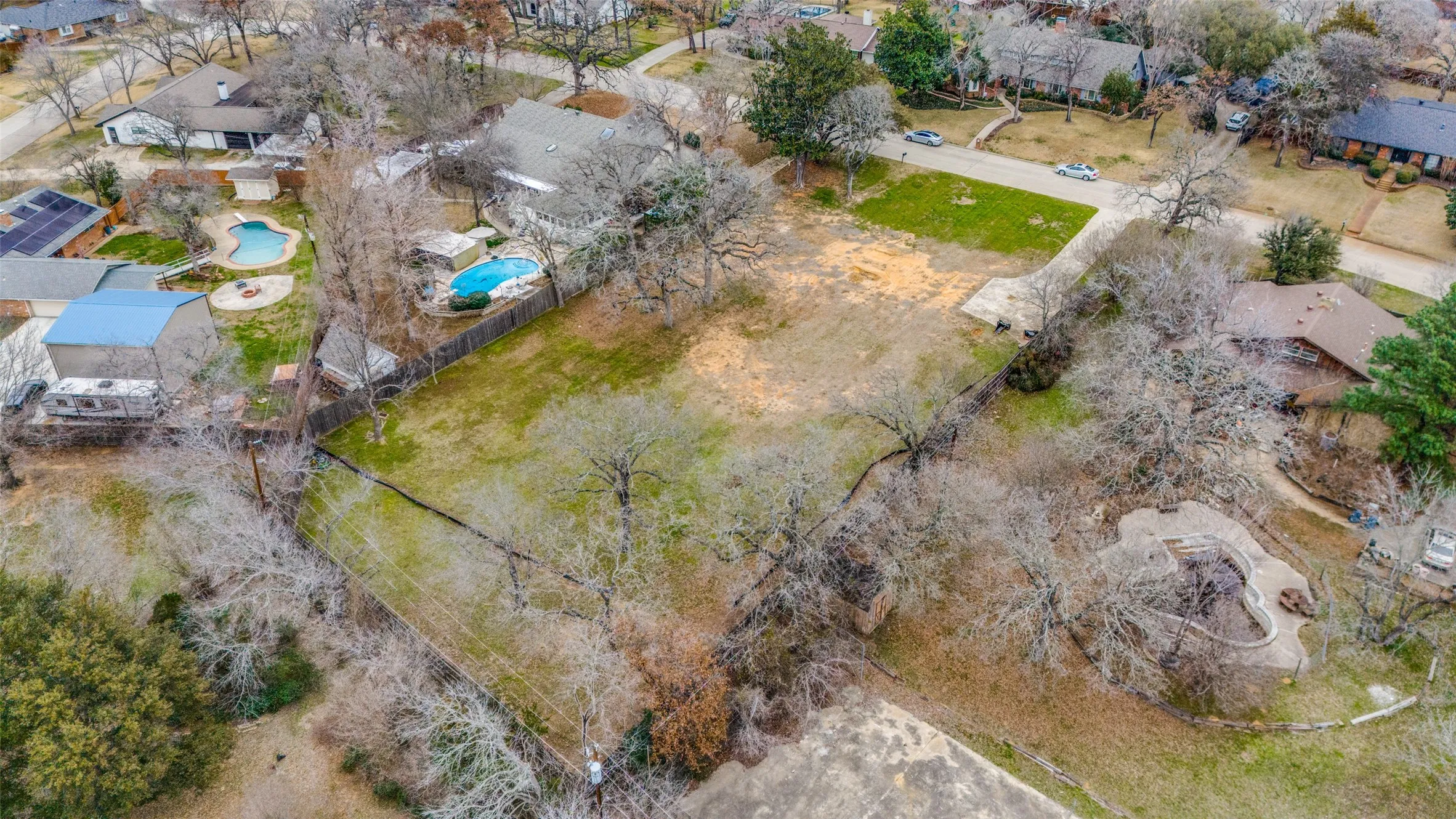 View from the back of the property to the front on Oak Top Drive