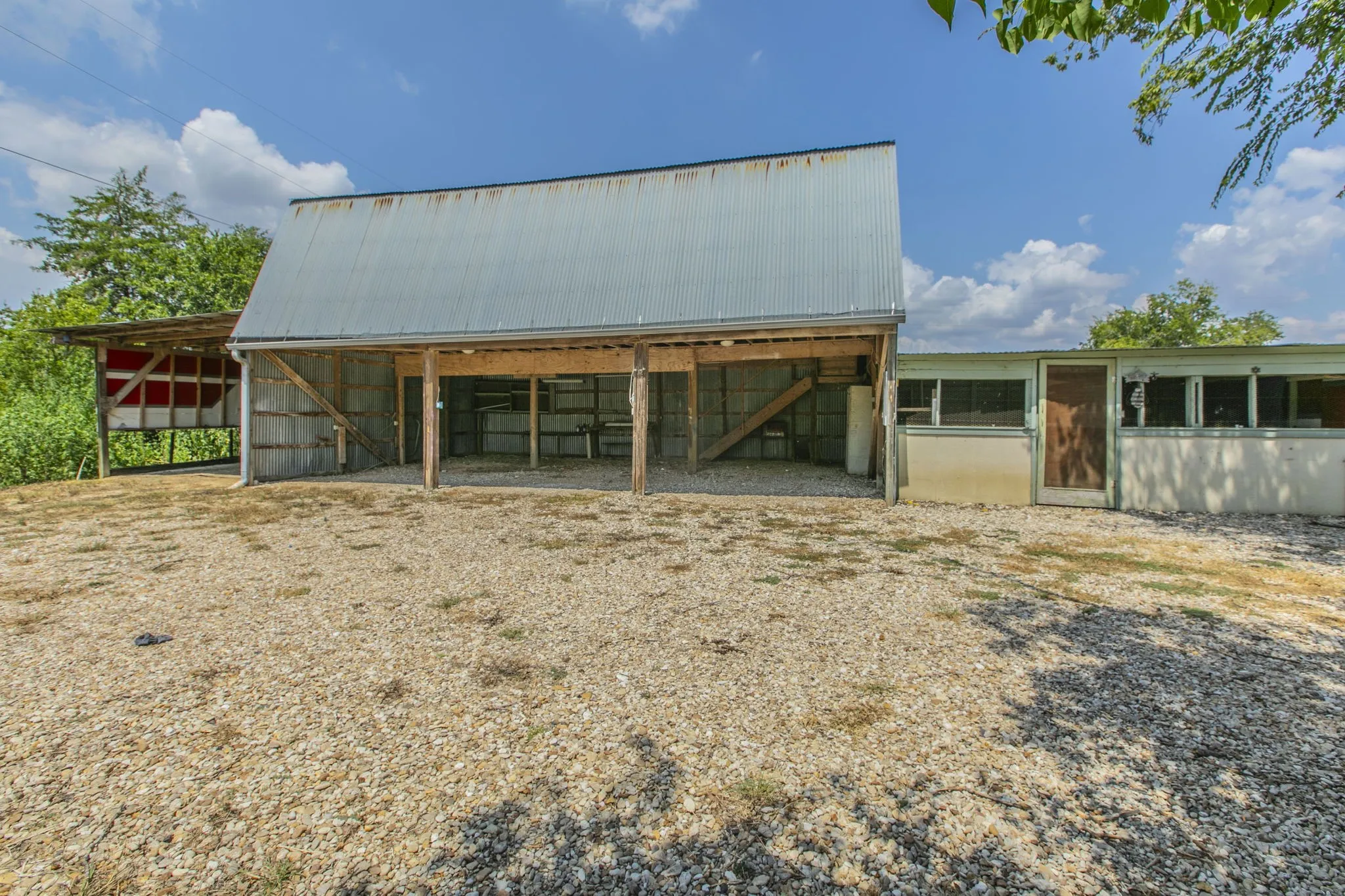 View of horse barn