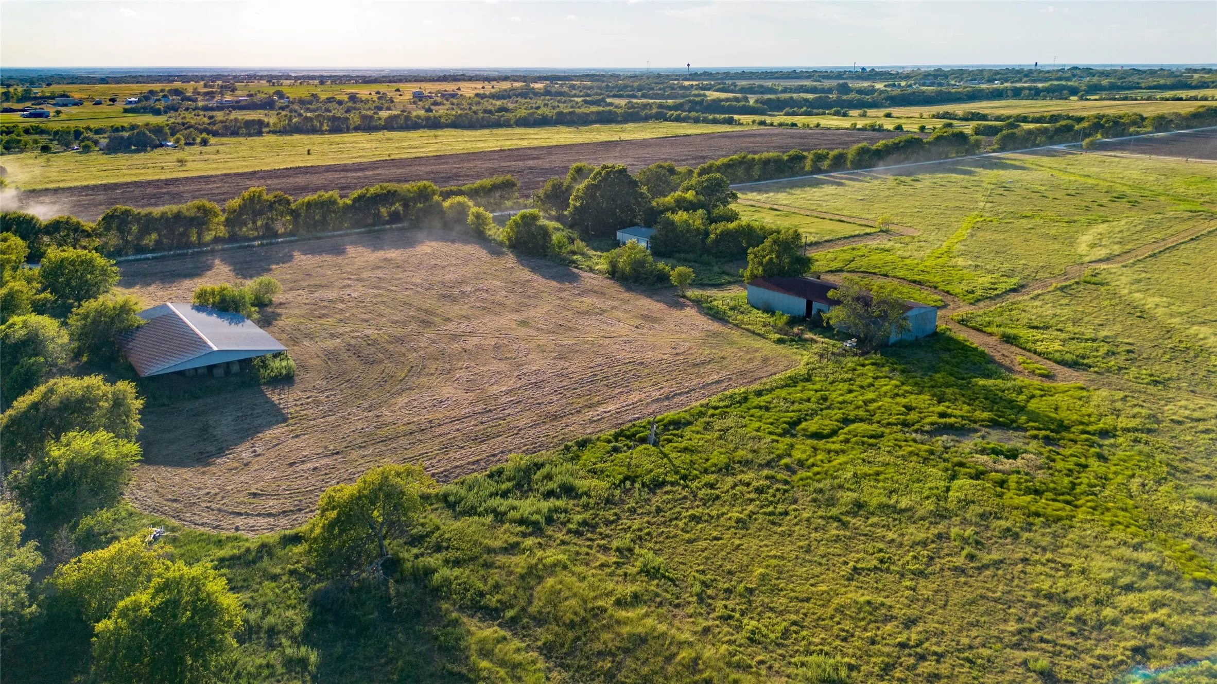Aerial view of sparsely populated area