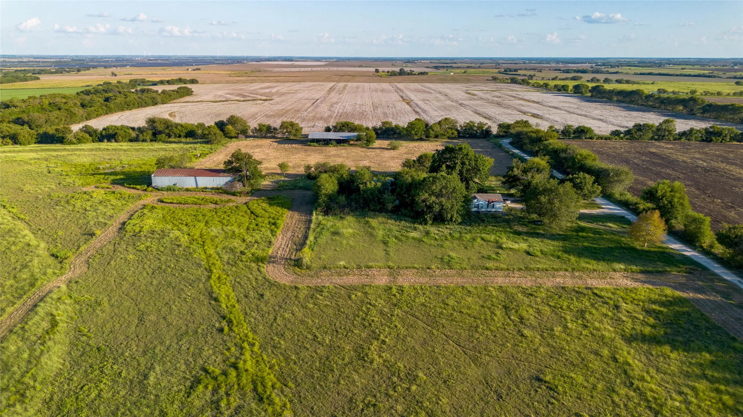 Aerial overview of property's location featuring rural landscape