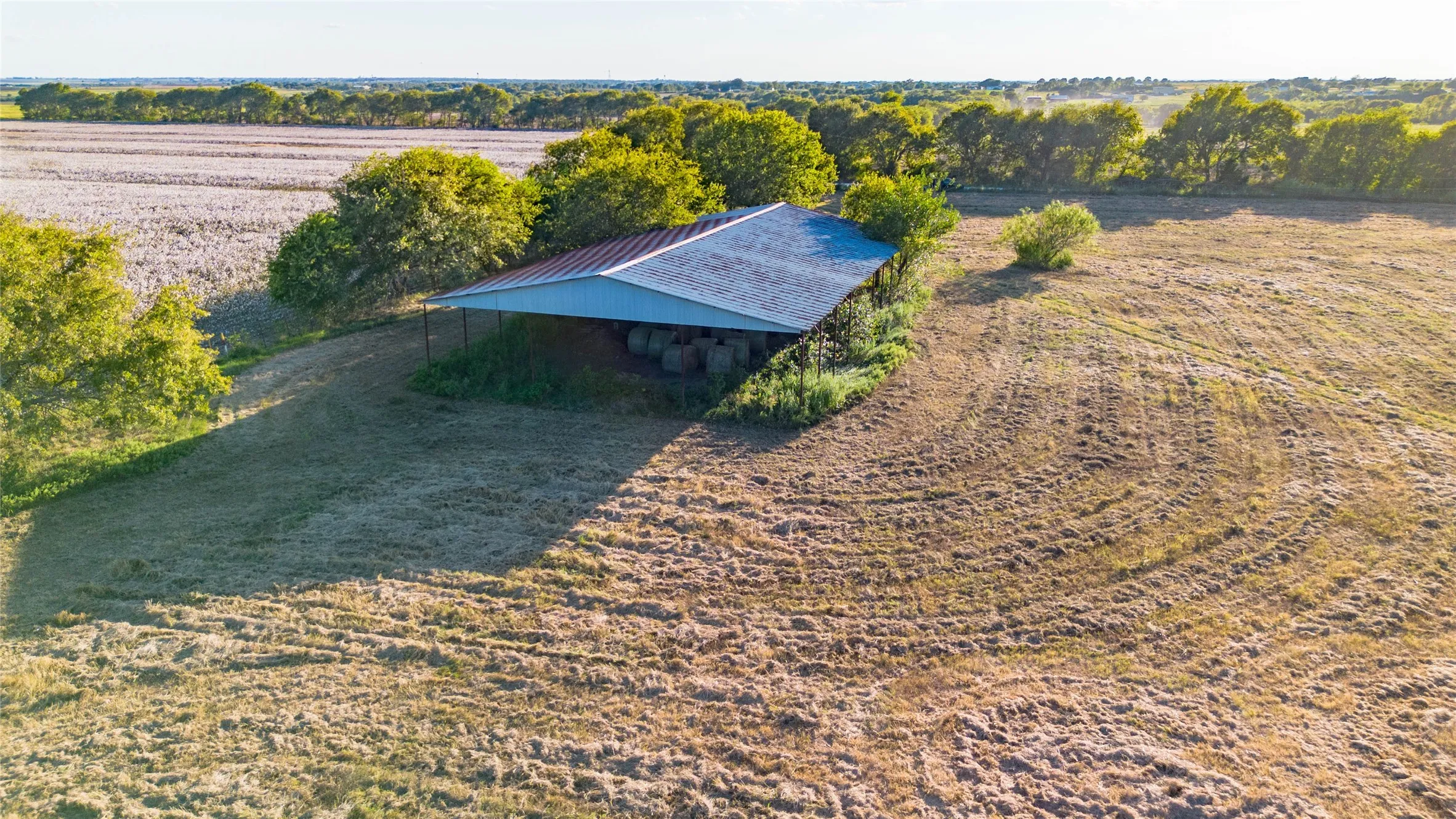 Aerial view of sparsely populated area
