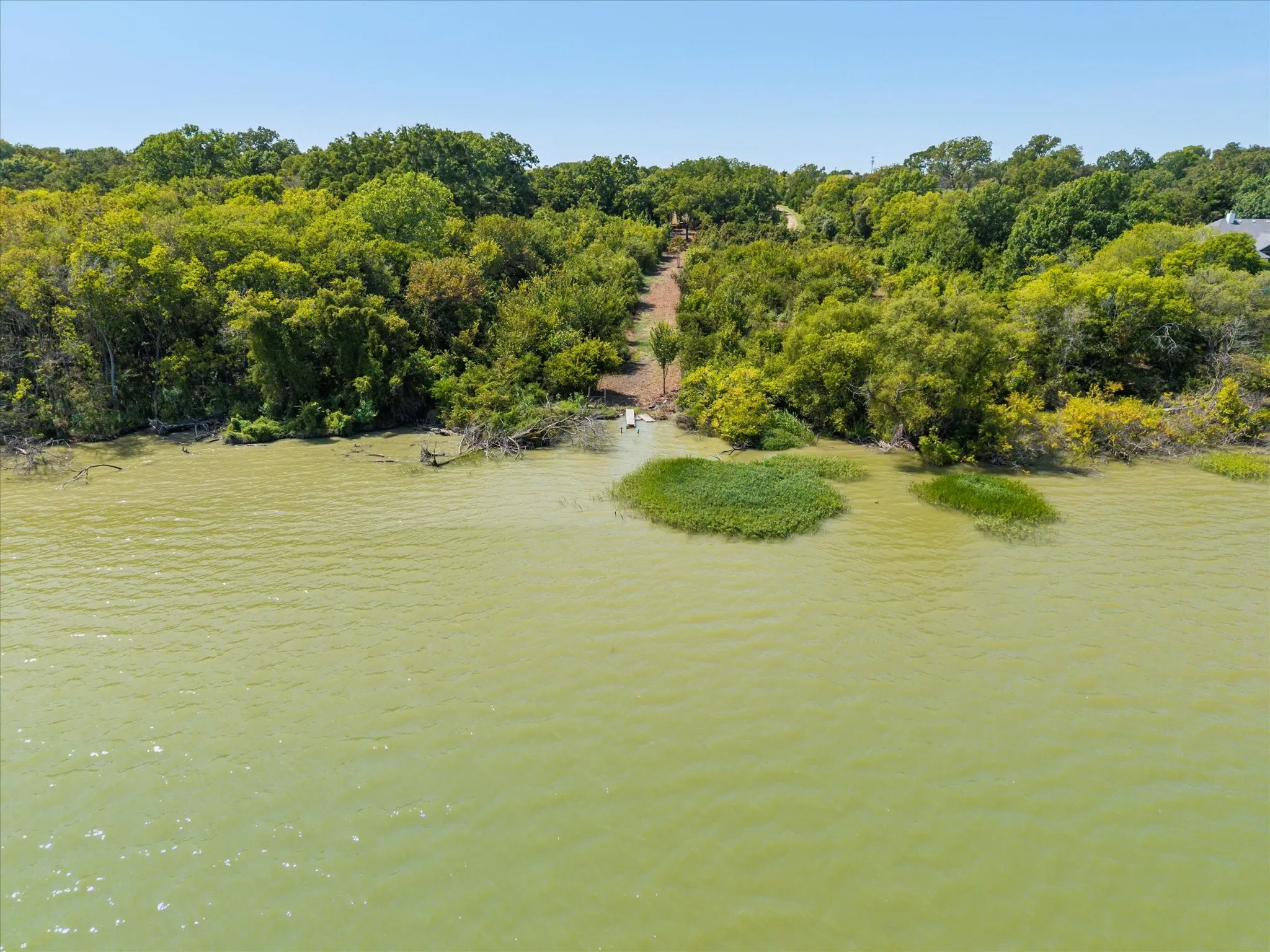 Aerial view of a large body of water