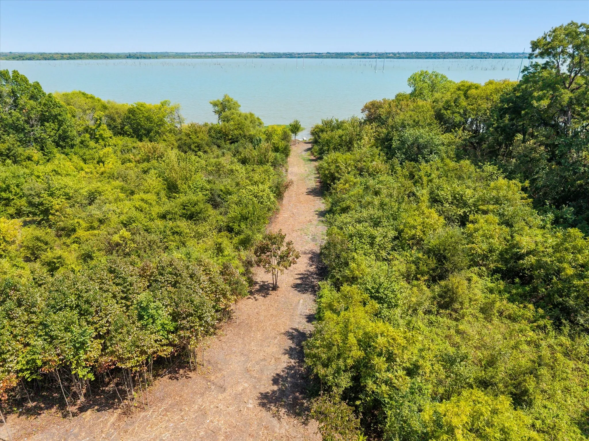 Drone / aerial view of a large body of water