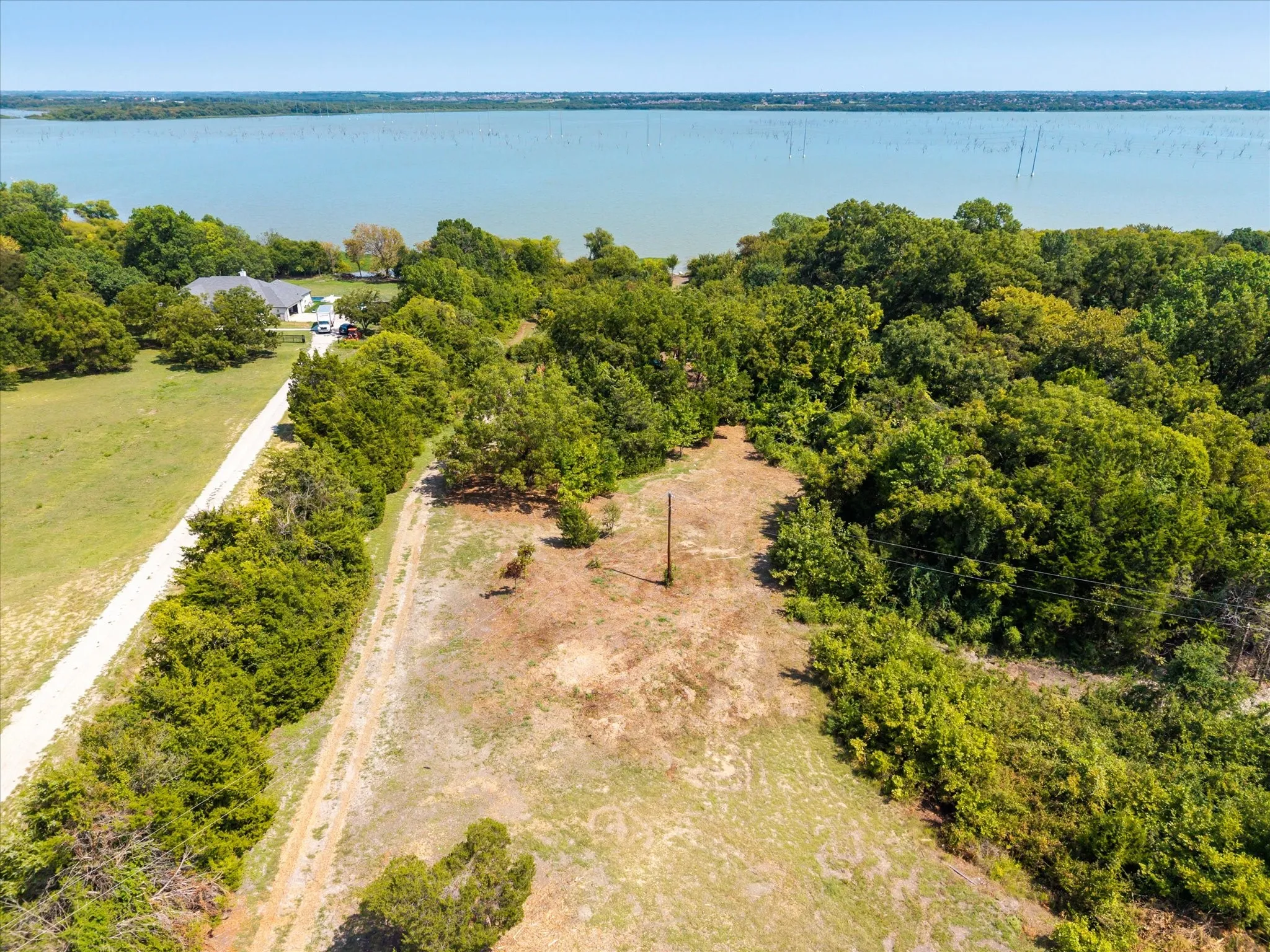 Bird's eye view of Lake Ray Hubbard to the East