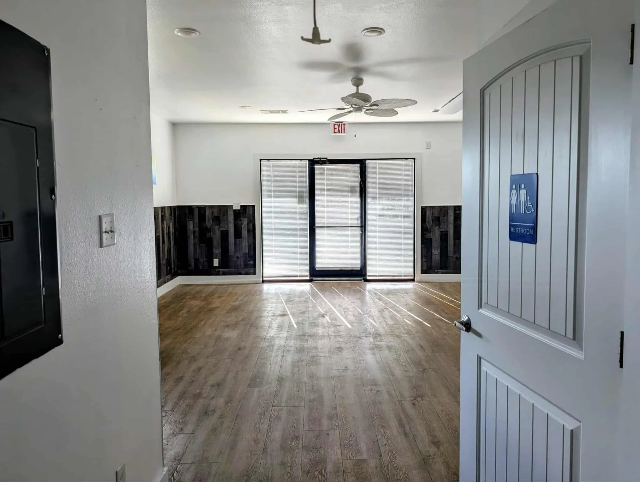 View from back to the front door