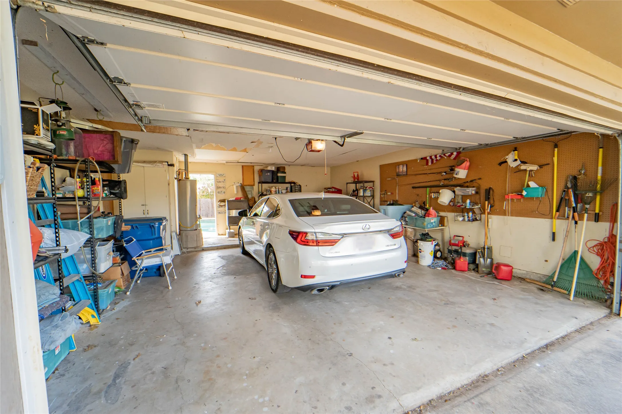Attached garage provides convenience and additional storage.