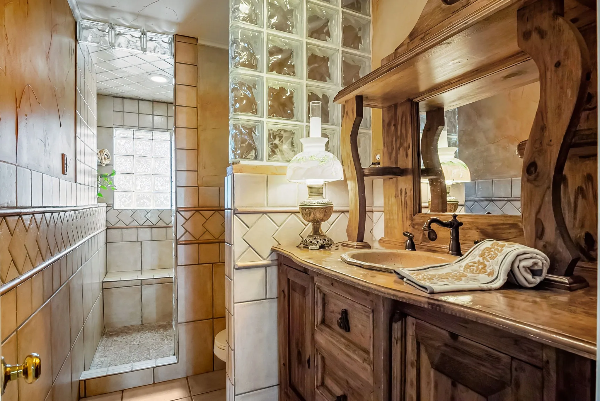 Shower and custom vanity