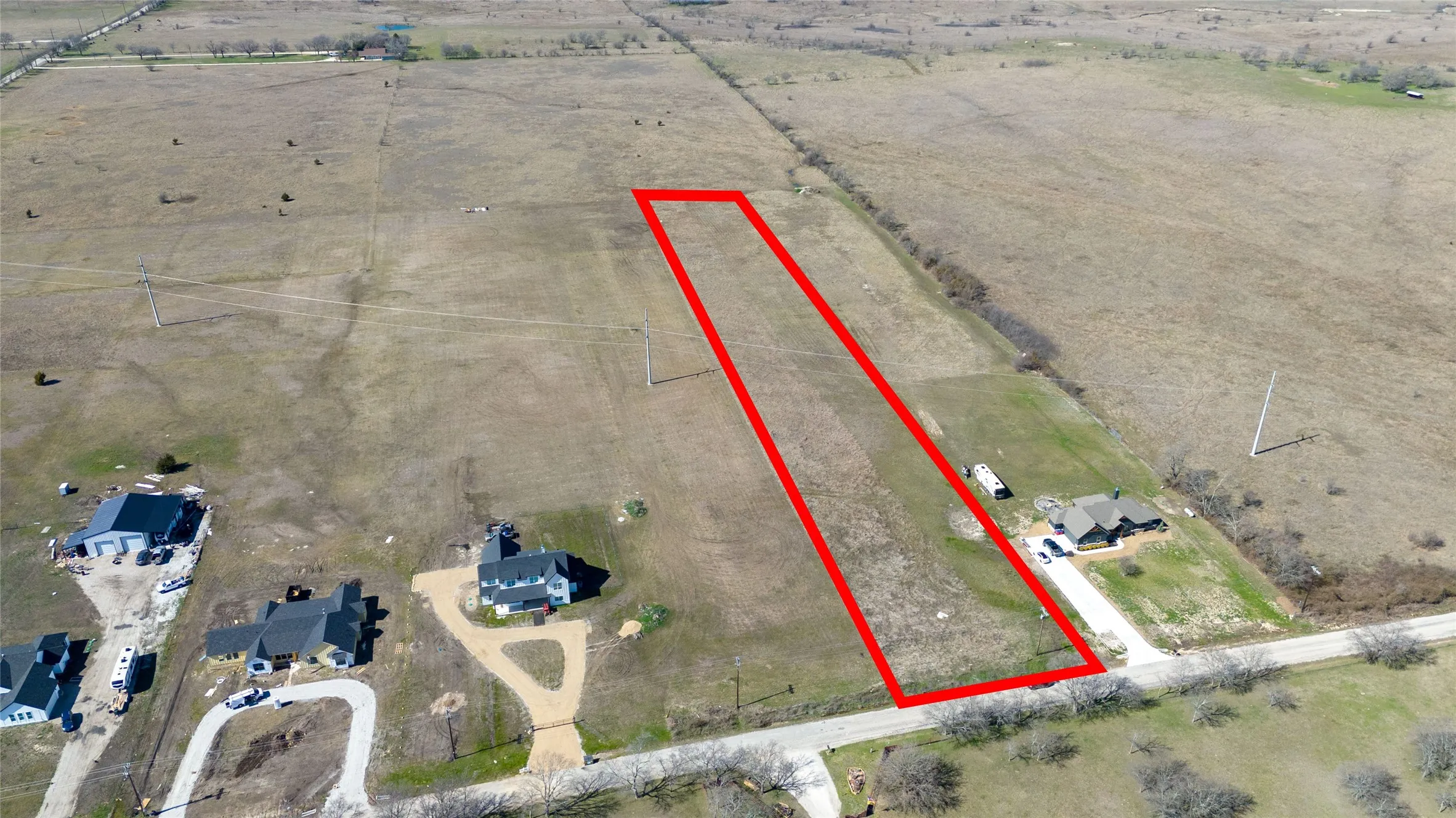 View of property location with rural landscape and property boundaries highlighted