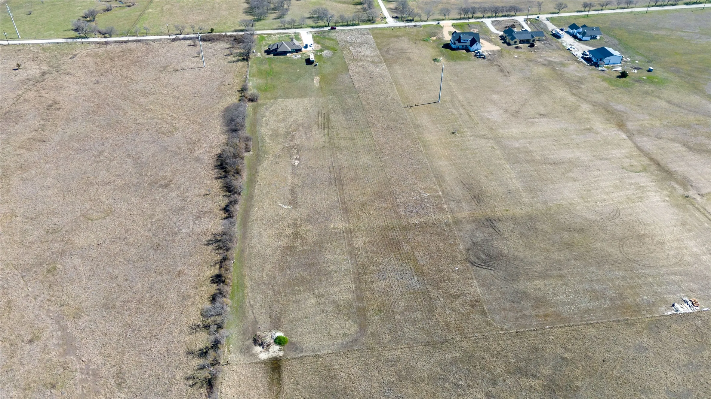 Aerial view of sparsely populated area