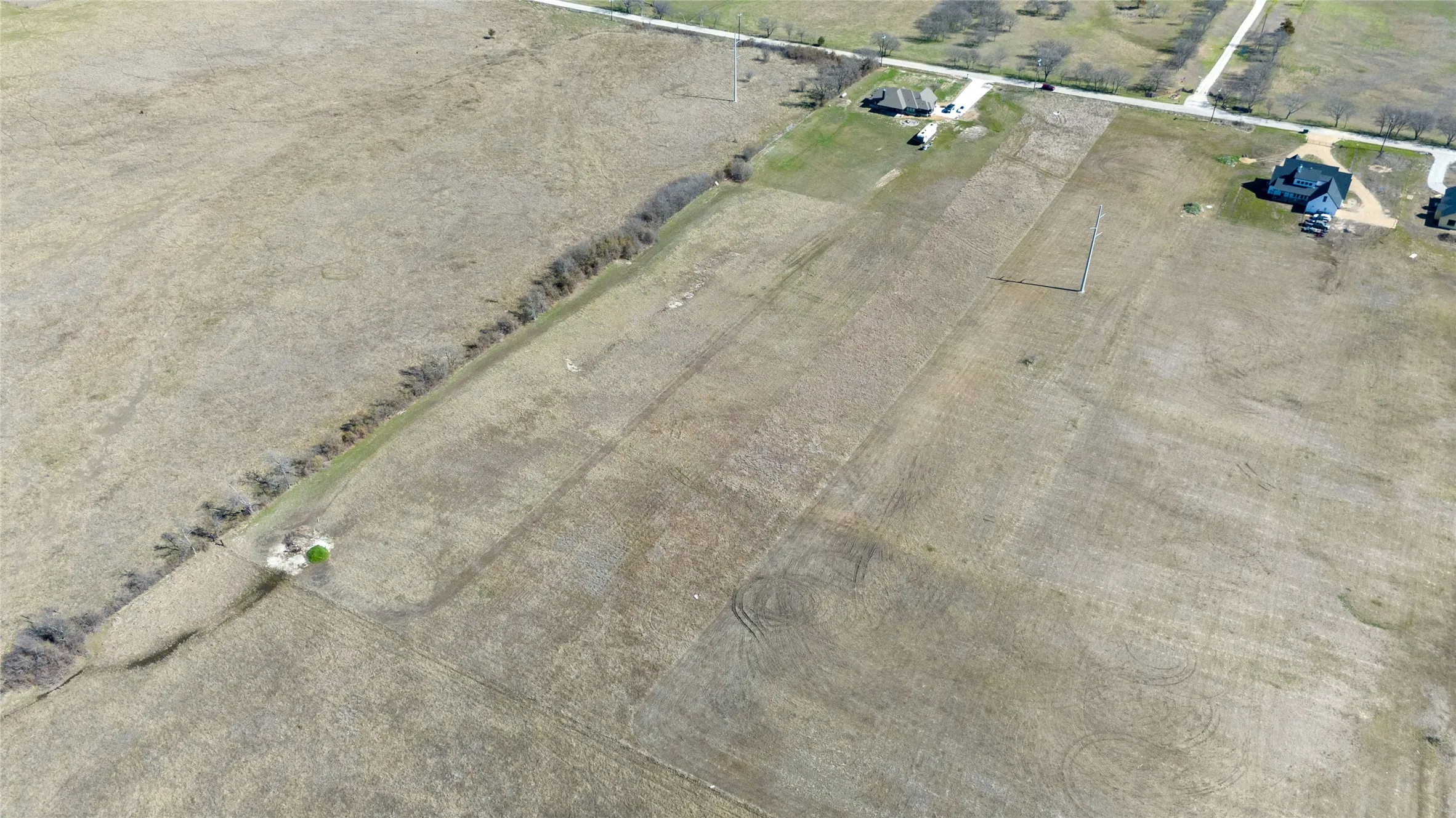 Aerial view of sparsely populated area