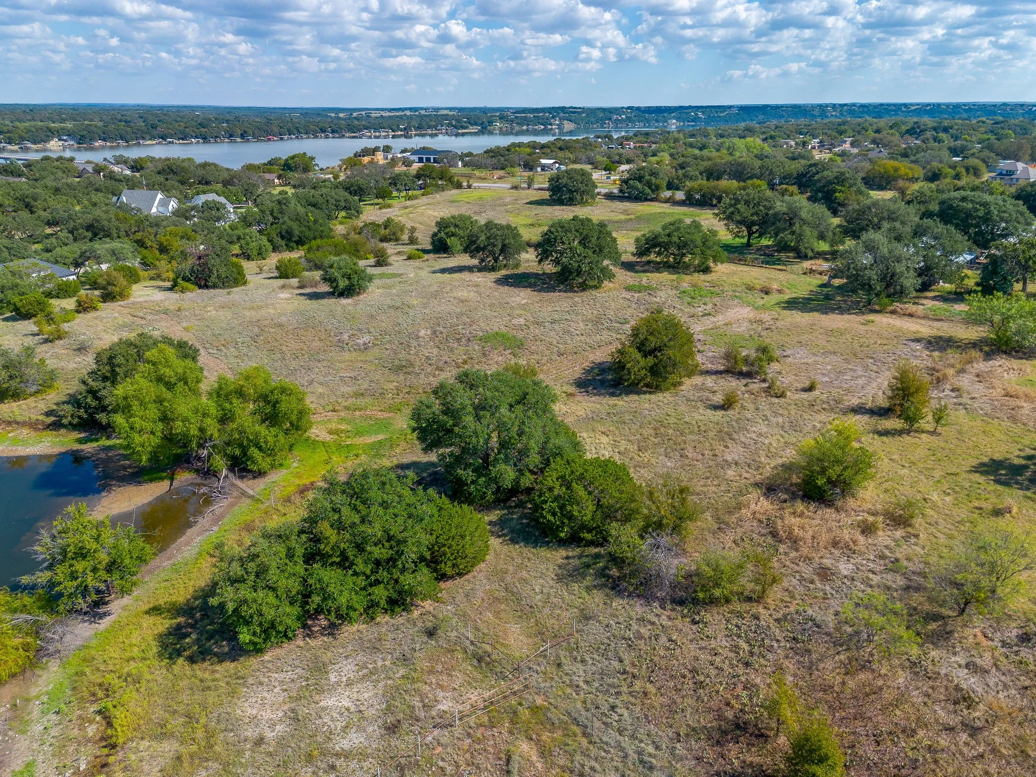 Drone / aerial view of a large body of water