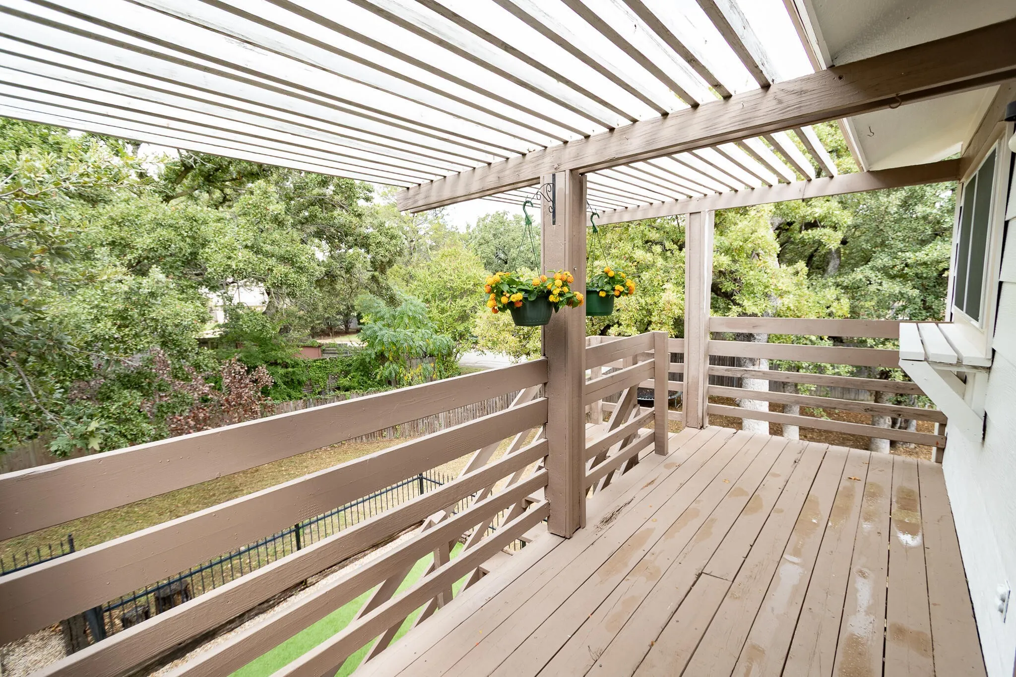 View of wooden deck