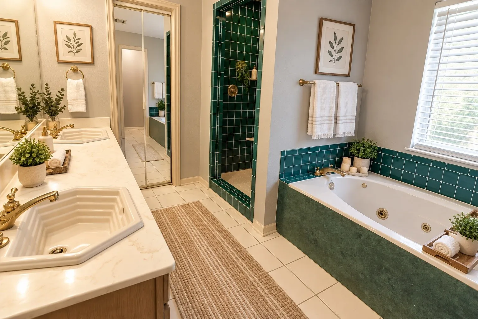 View of master bath that has been virtually staged.