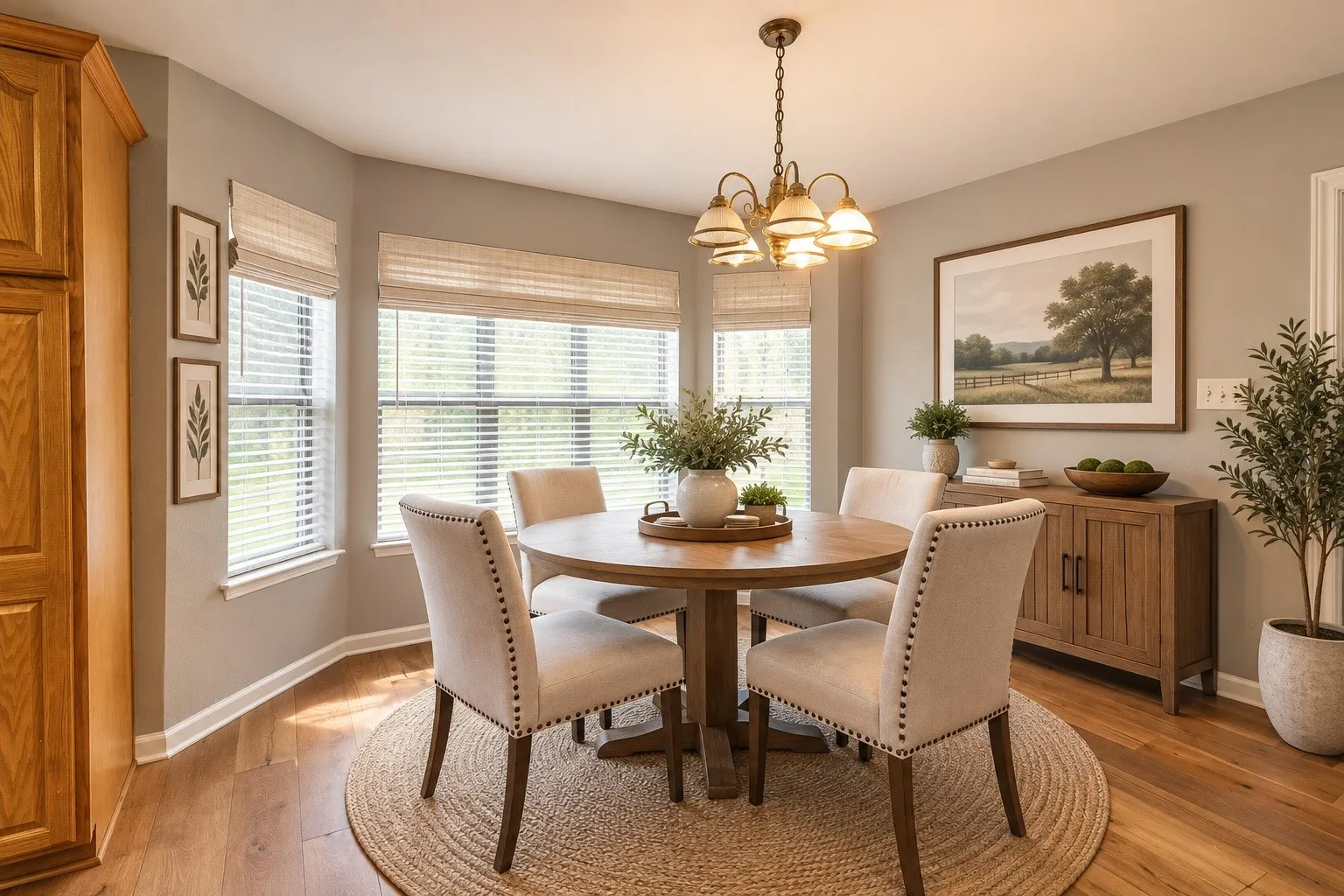 View of the breakfast nook area that has been virtually staged.