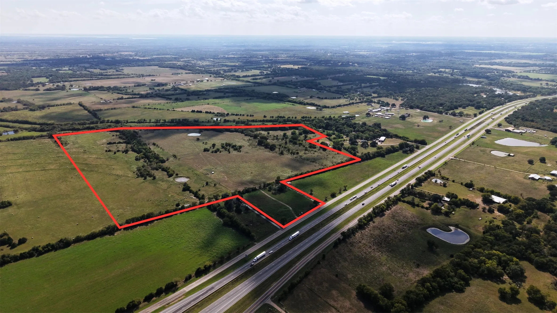 Looking southwest across I-30